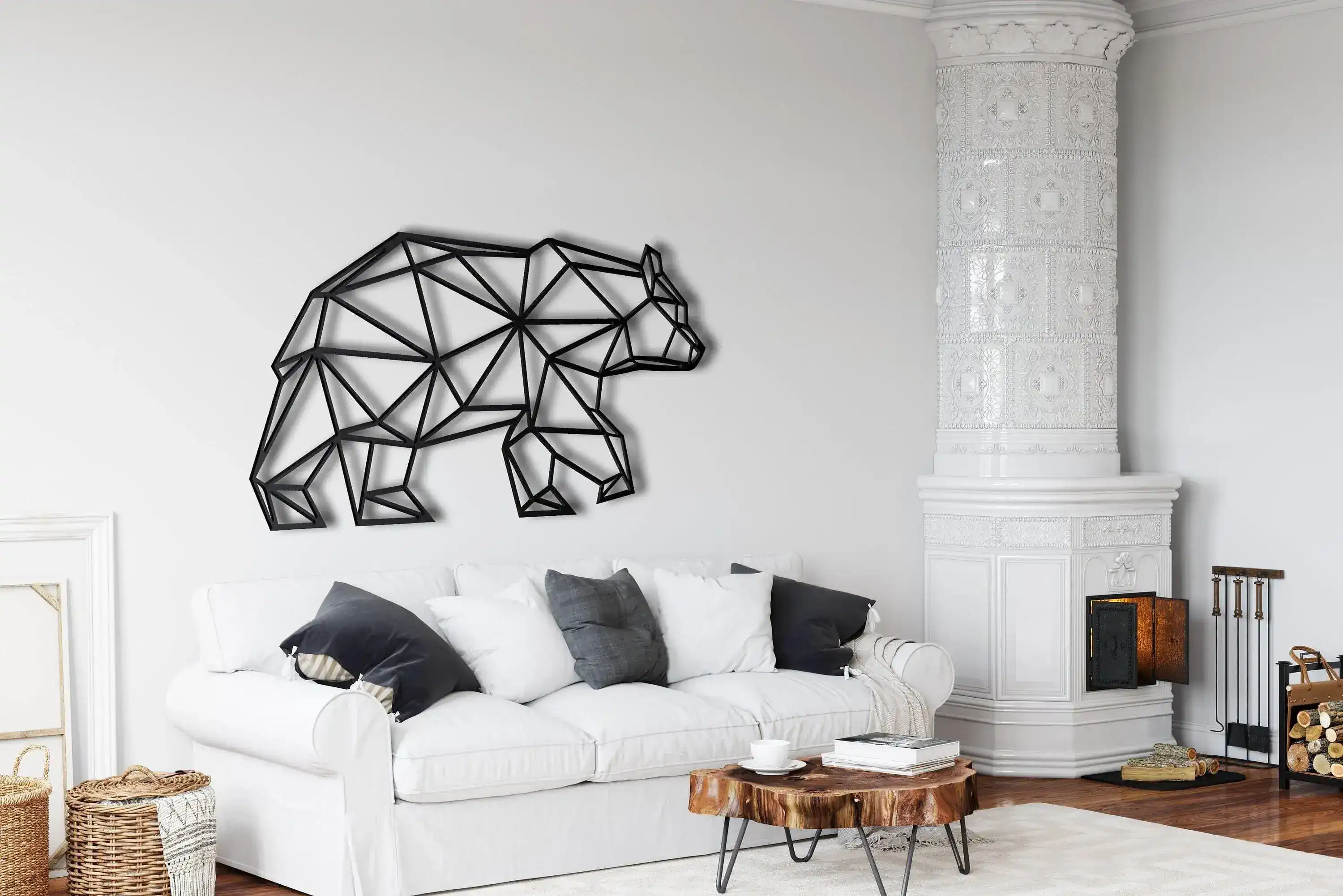 Geometric Bear Metal Wall Decor - Image 2