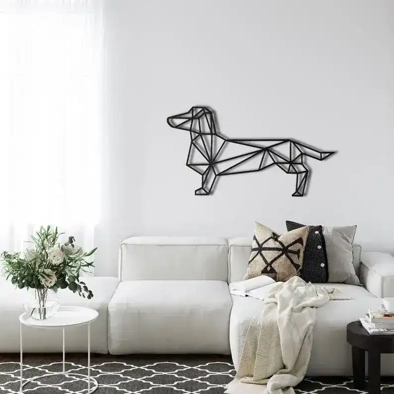 Geometric Dachshund Metal Wall Art - Image 7