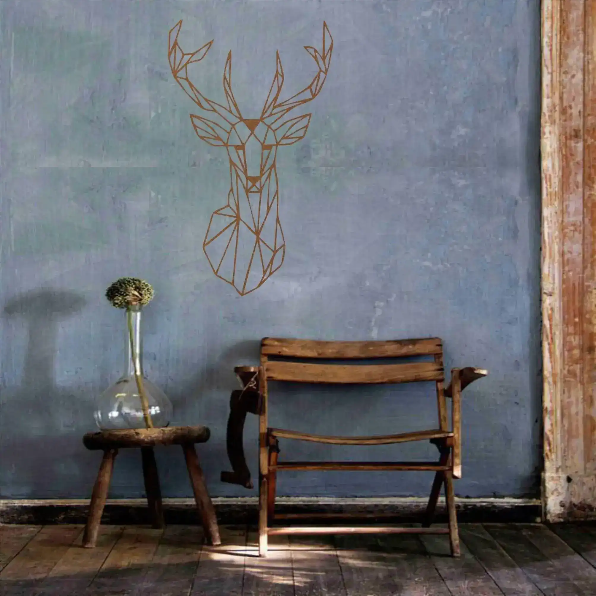 Geometric Deer Head Metal Wall Art - Image 14