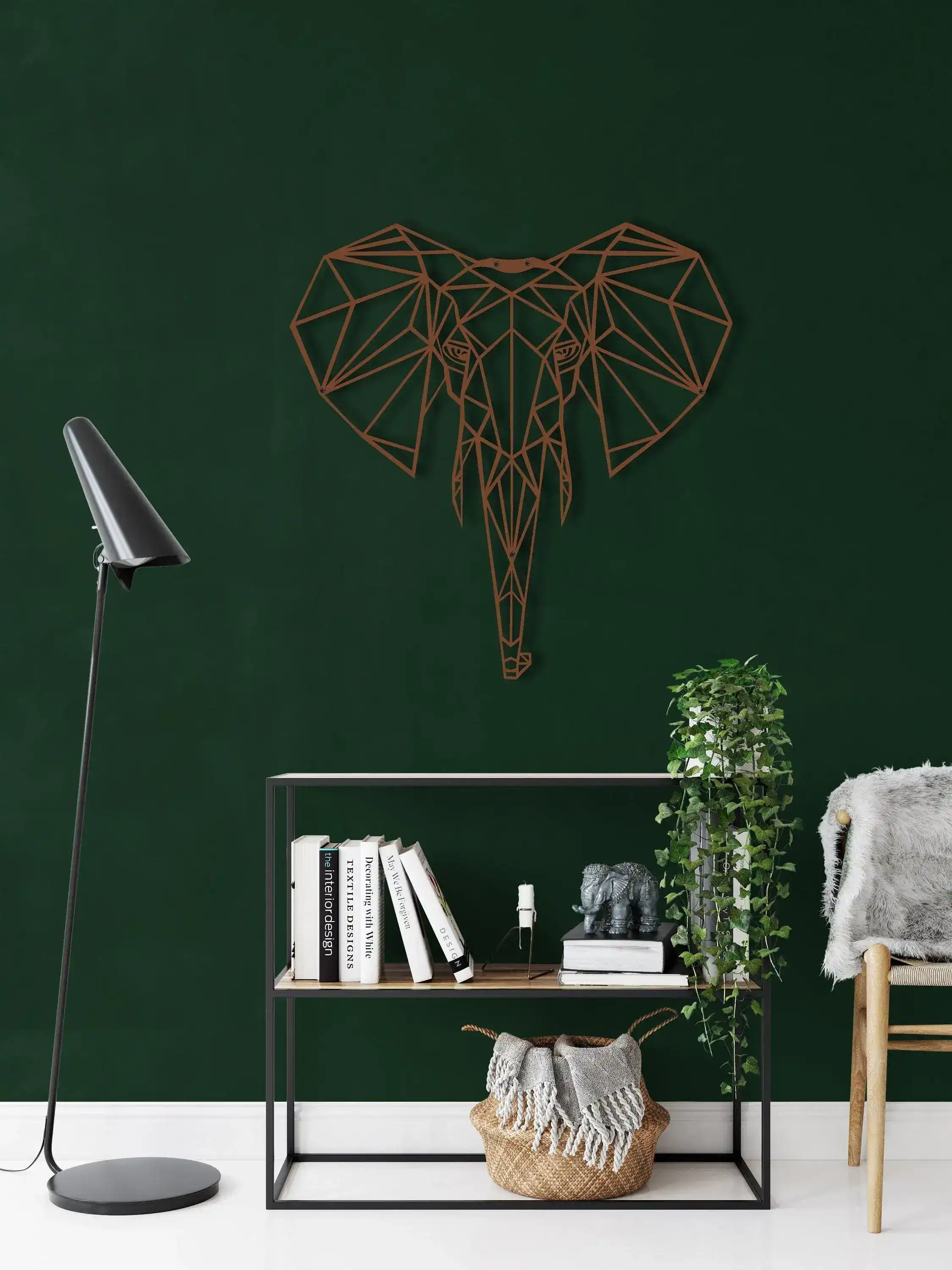 Geometric Elephant Head Metal Wall Art - Image 13