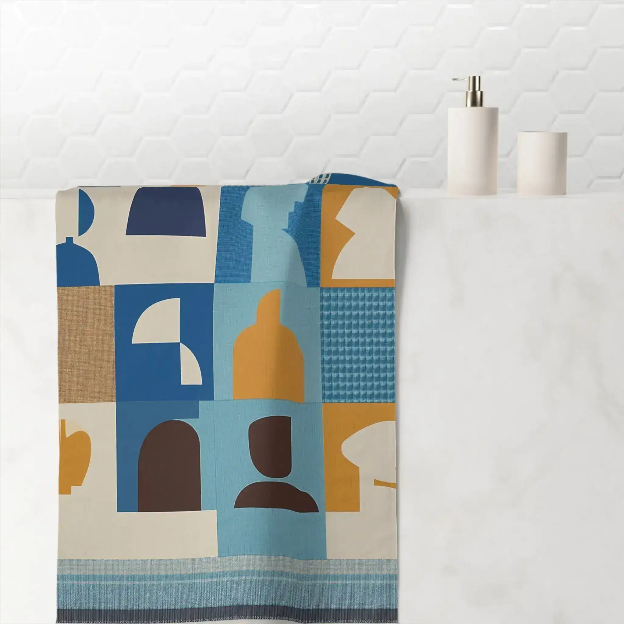 Geometric Faces Bath Towel - Image 4
