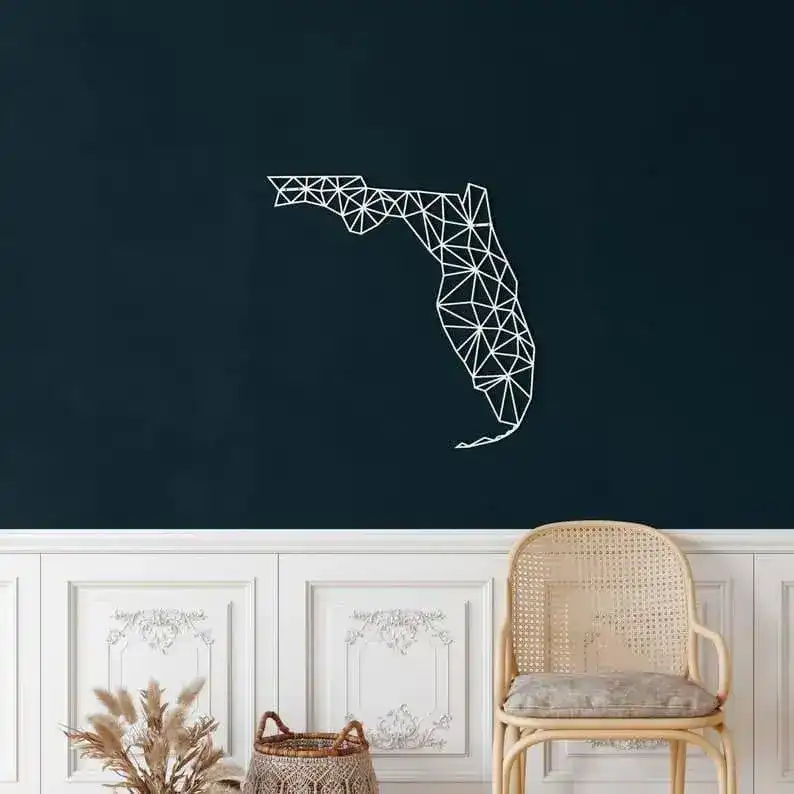 Geometric Florida Map Metal Wall Decor - Image 5