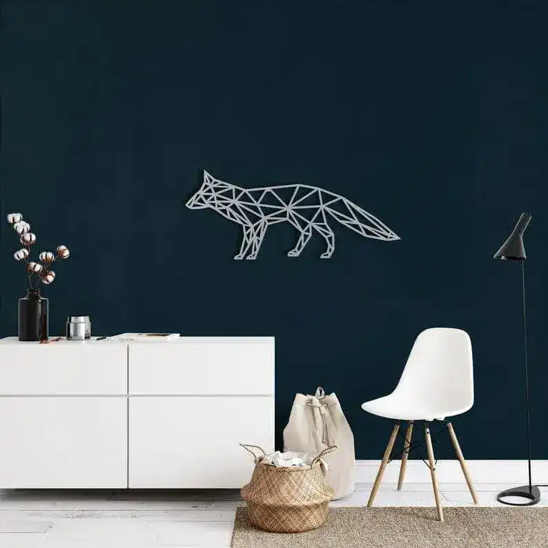 Geometric Fox Metal Wall Art - Image 3