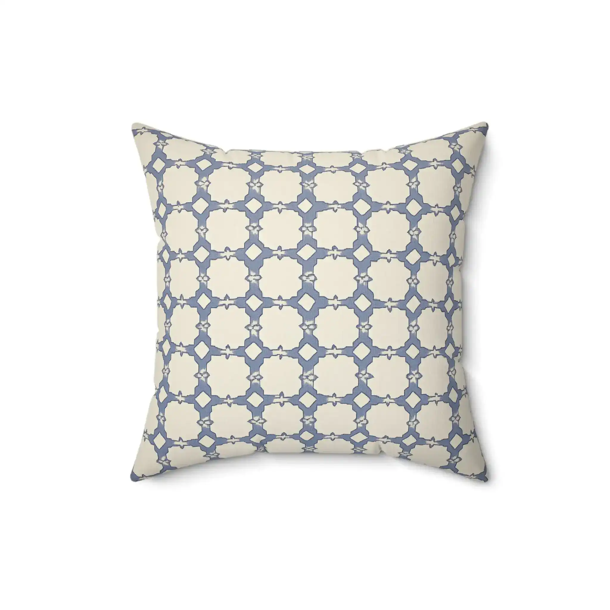 Geometric Lattice Blue Throw Pillow - Image 3