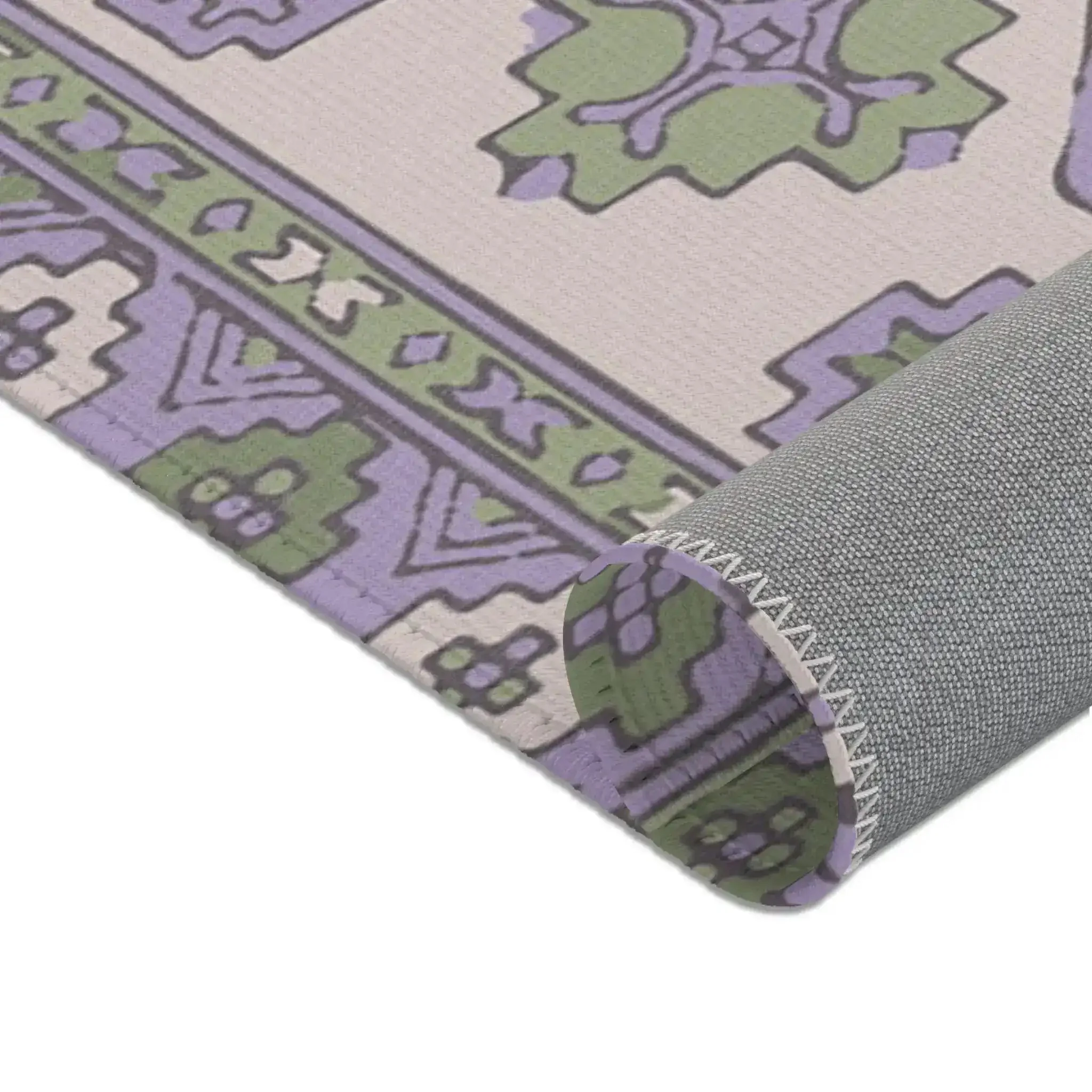 Geometric Lavender and Sage Southwestern Accent Rug - Image 4