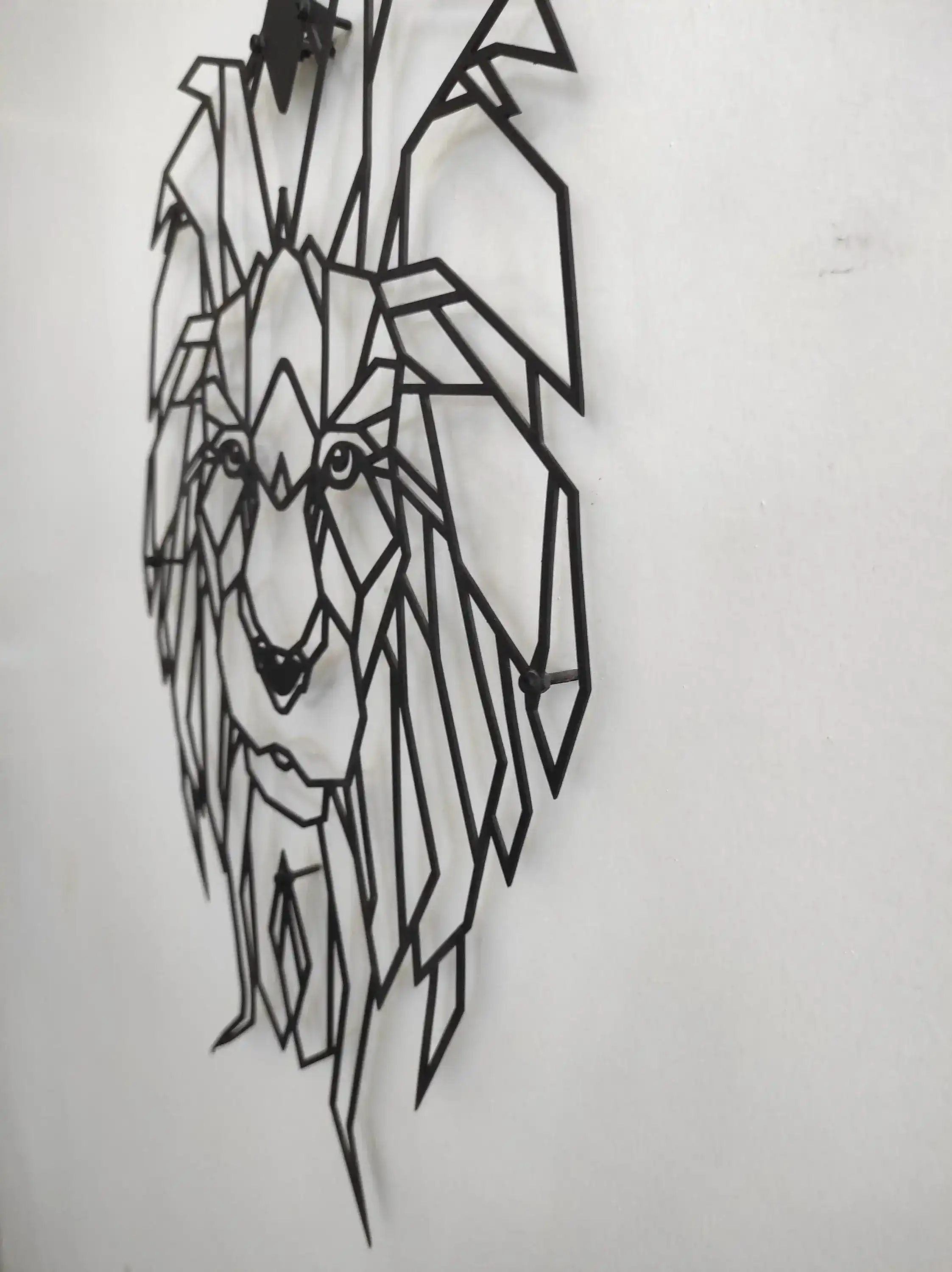 Geometric Lion Head Metal Wall Decor - Image 9