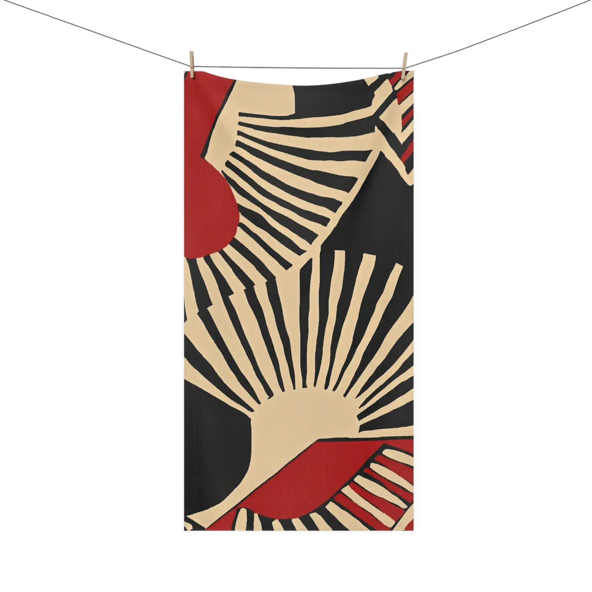 Geometric Mid-Century Modern Bath Towel - Image 4