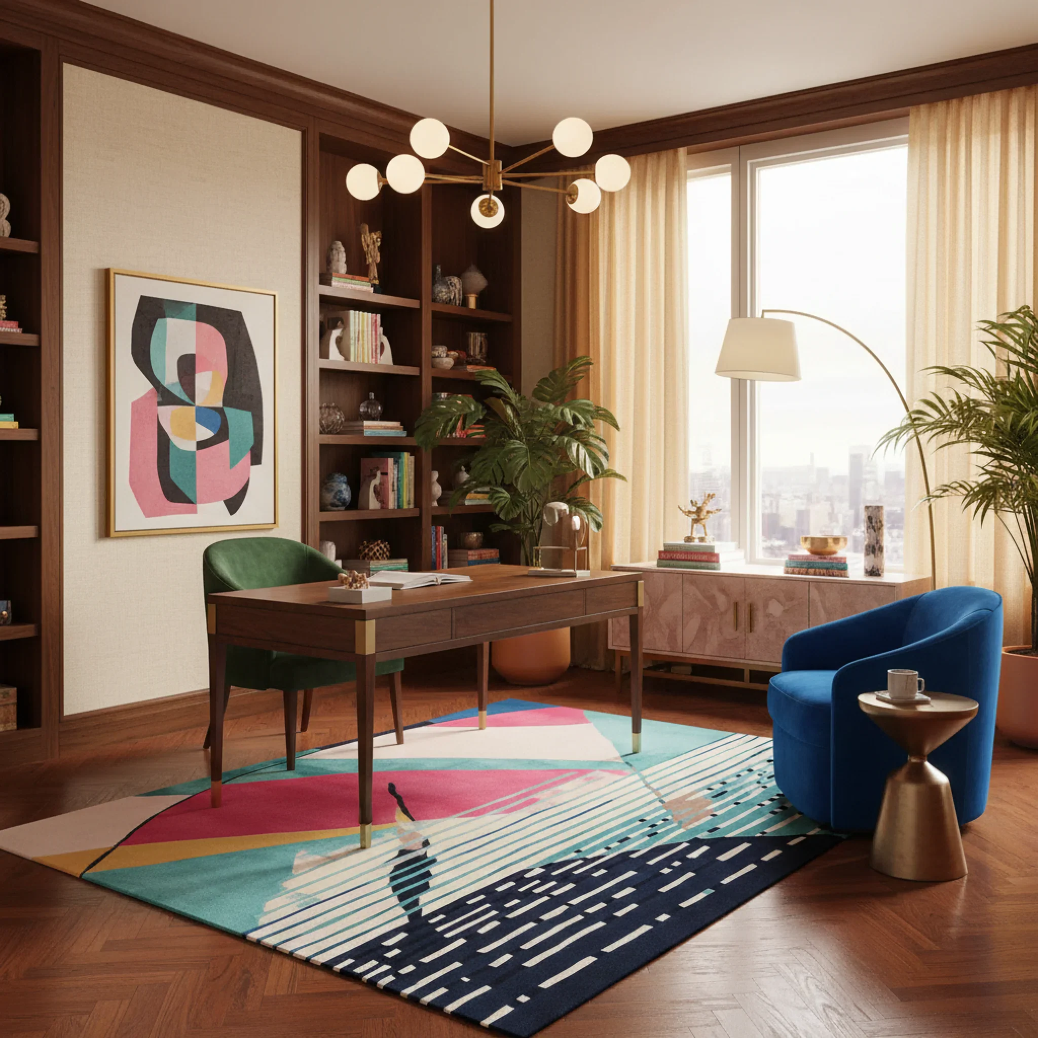 Geometric Noise Pattern Hand Tufted Rug - Image 2