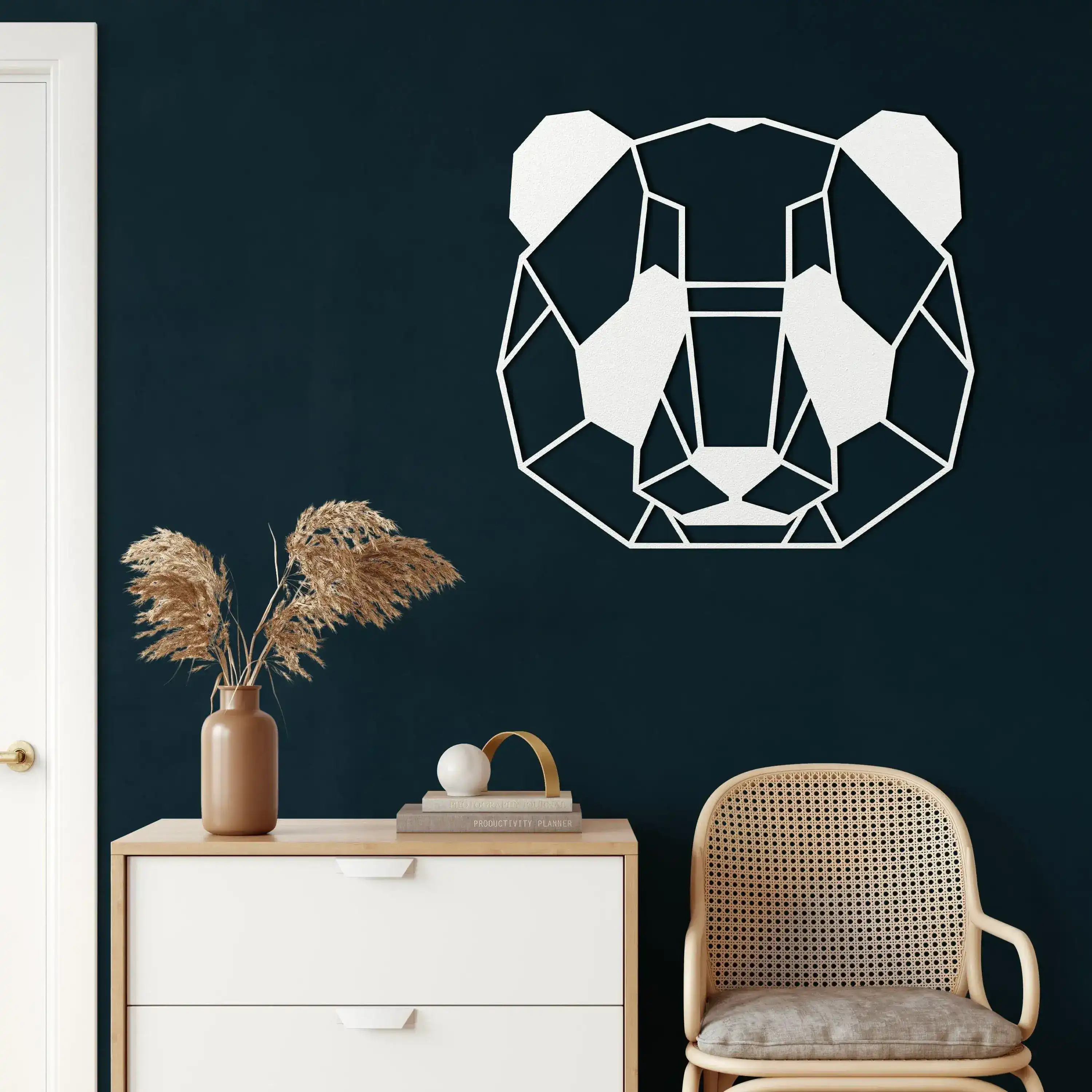 Geometric Panda Head Metal Wall Hanging Decor - Image 11