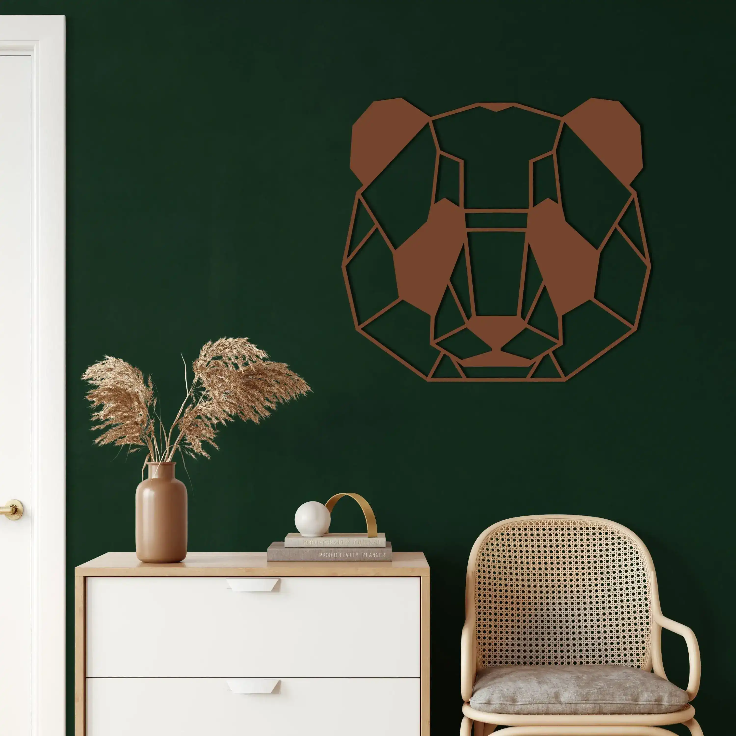 Geometric Panda Head Metal Wall Hanging Decor - Image 13
