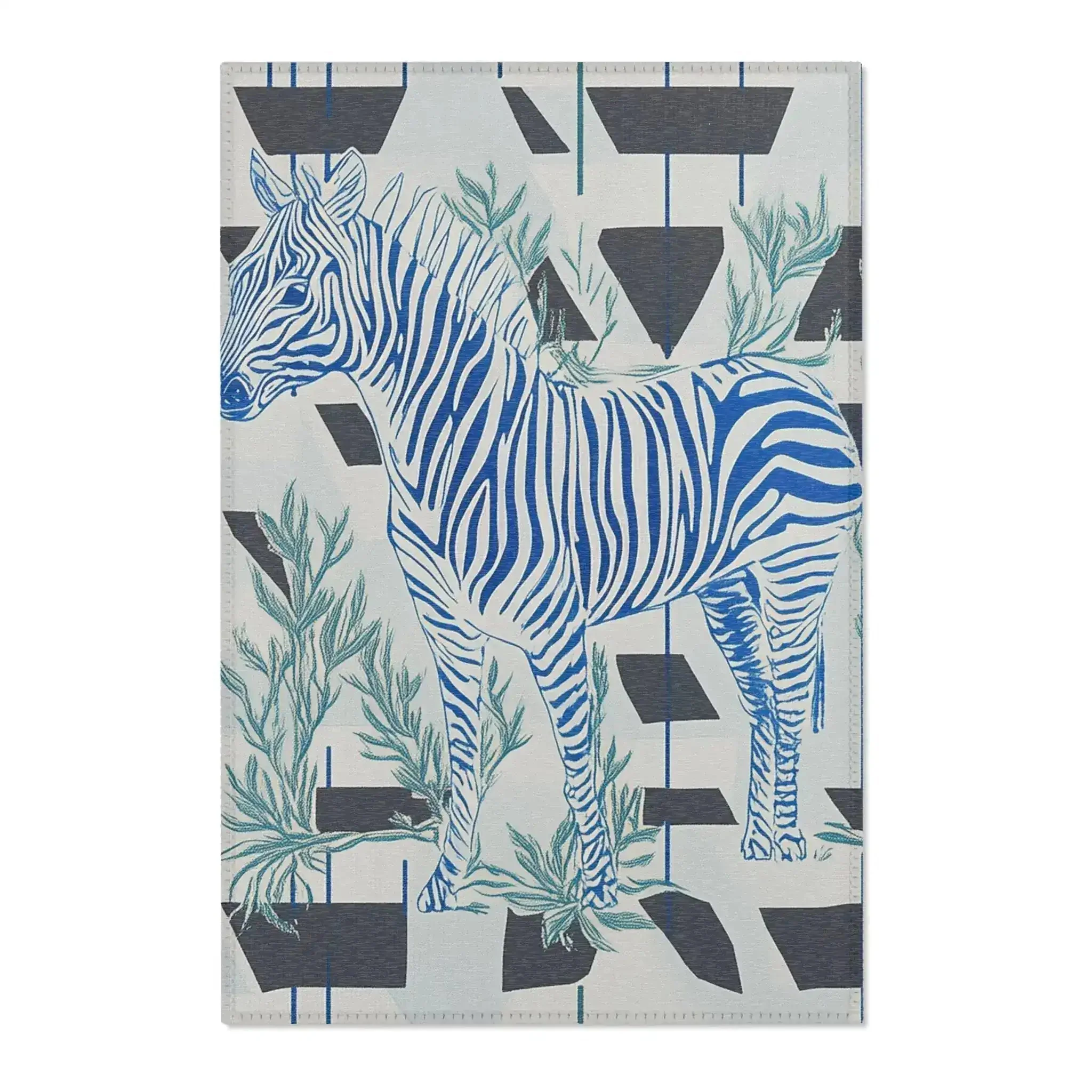 Geometric Safari Zebra Accent Rug - Image 3