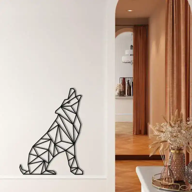 Geometric Wolf Metal Wall Decor - Image 7
