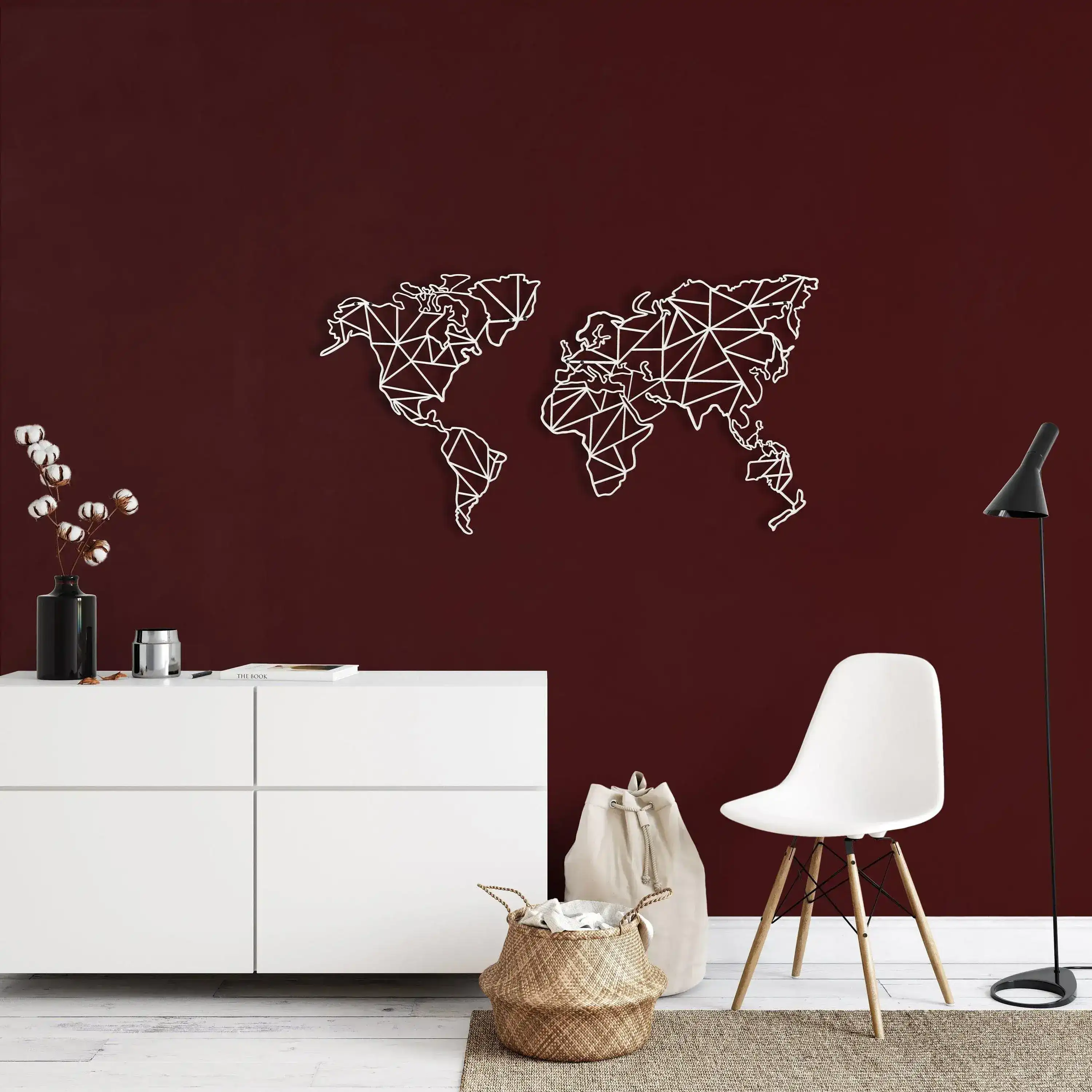 Geometric World Map Metal Wall Decor - Image 9