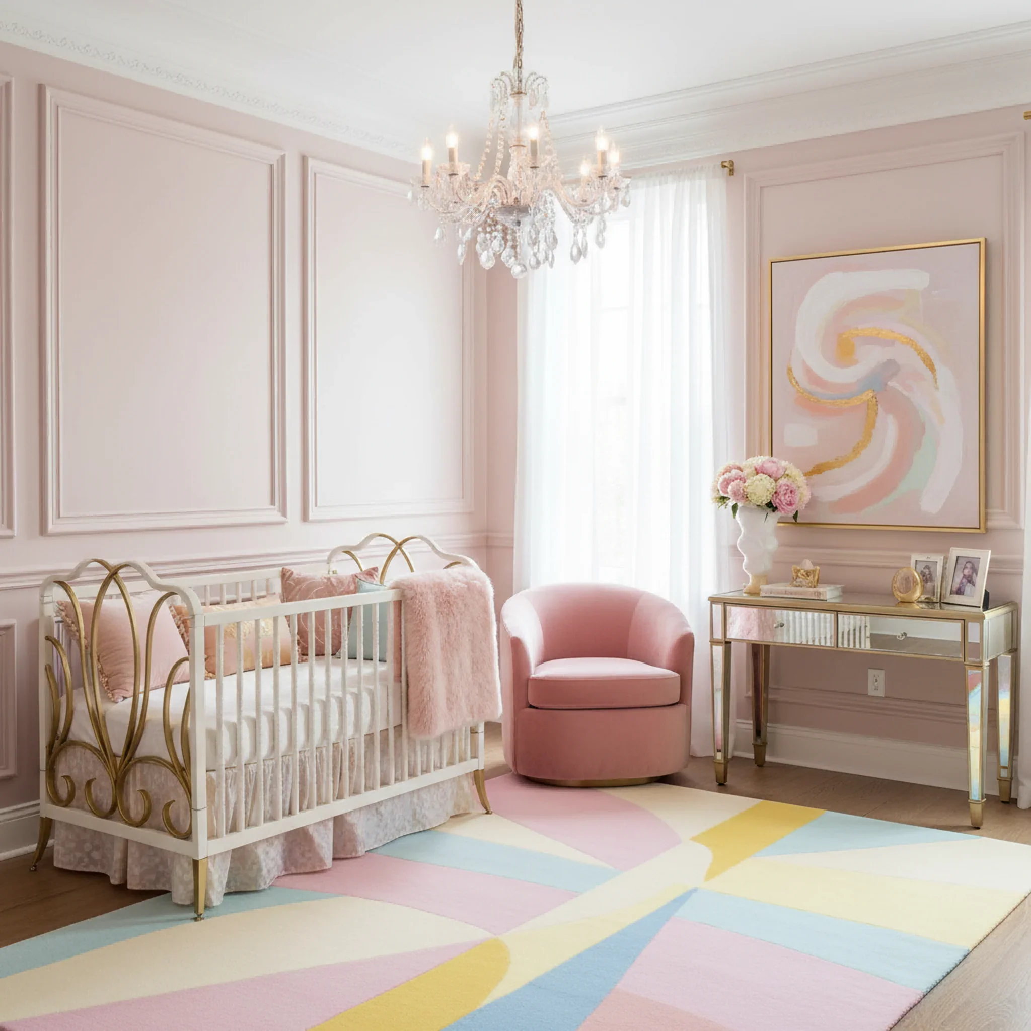 Geometry in Pastel Light Hand Tufted Rug - Image 3