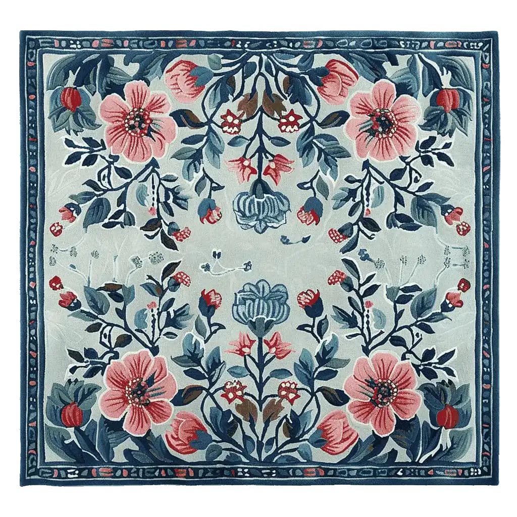 Gilded Floral Prayer Hand Tufted Rug - Image 4