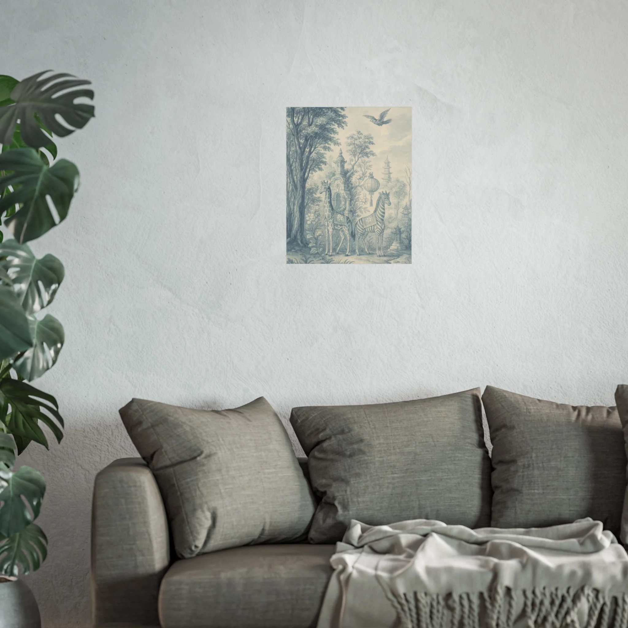 Giraffe and Zebra Dream Land Fine Art Poster - Image 31