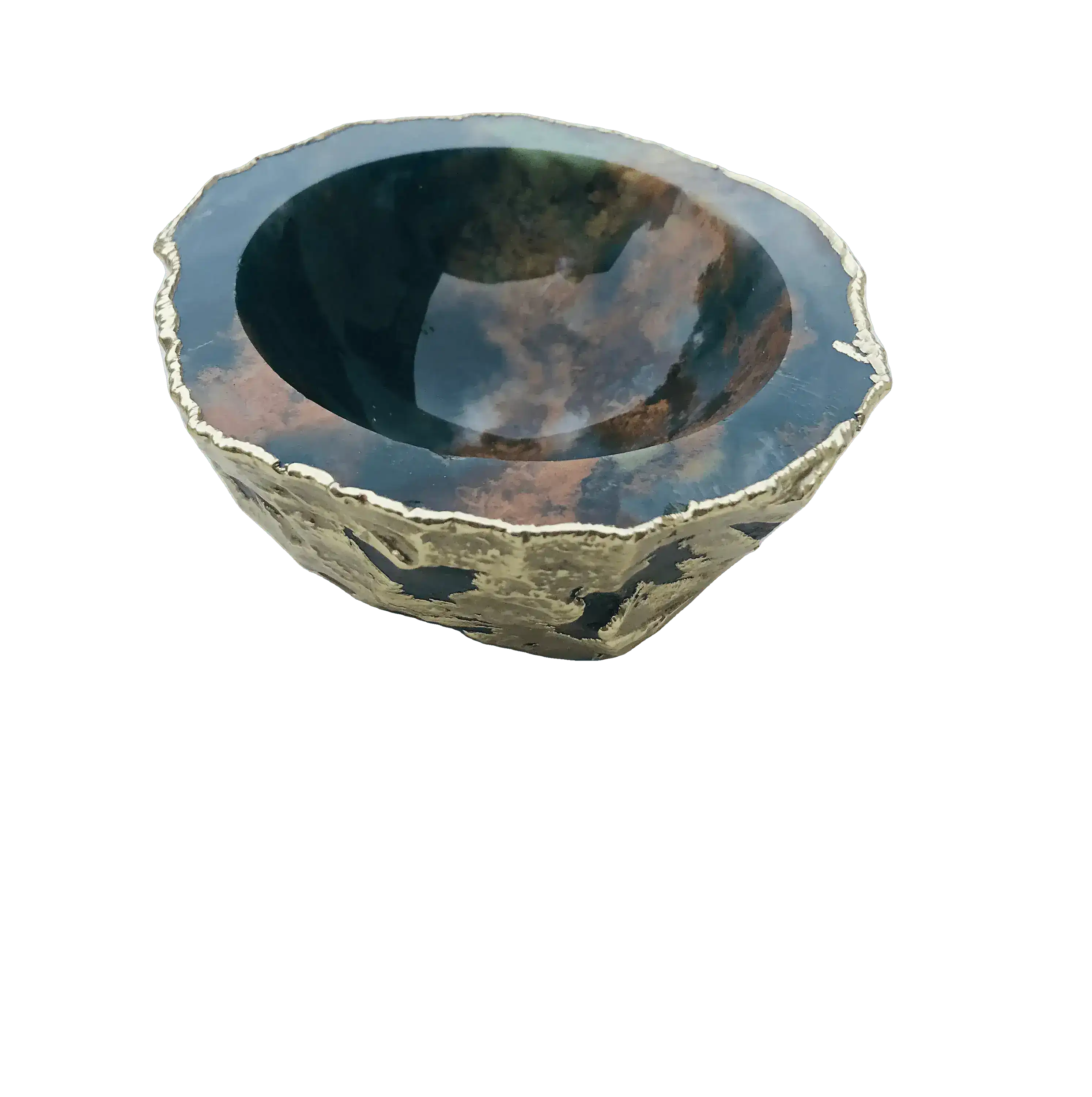 Earth Blue Agate Geode Jewelry Bowl - Image 5