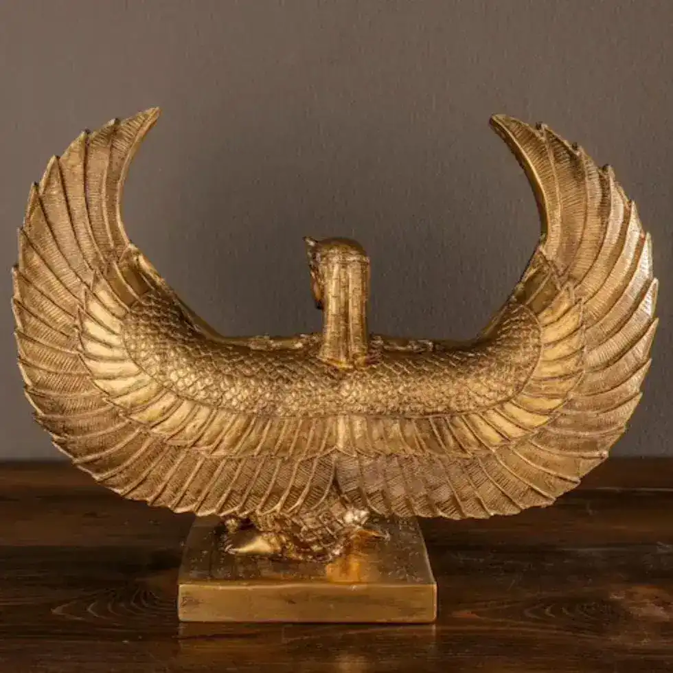 Gold Egyptian Goddess Isis Sculpture - Image 3