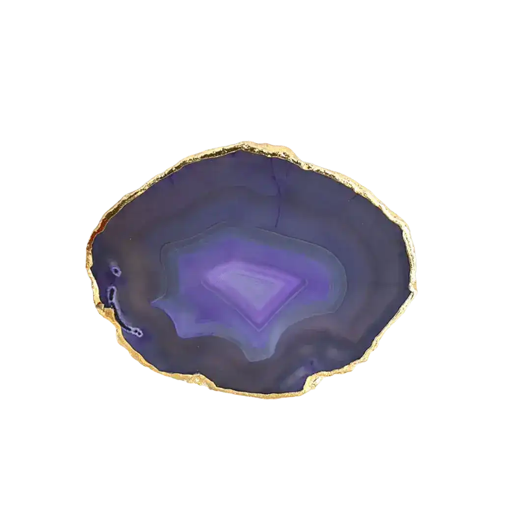 Gold Plated Agate Coaster Set - Image 4
