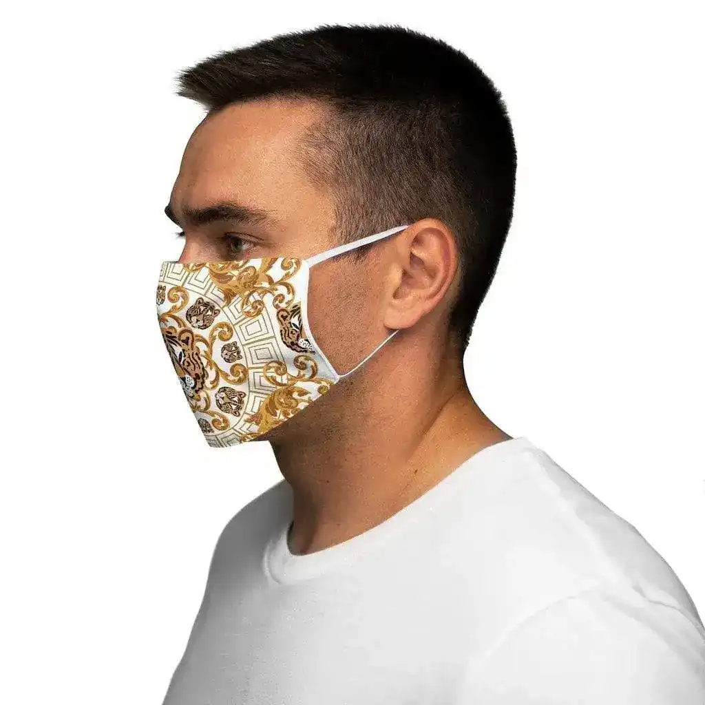 Gold Tiger Face Snug-Fit Polyester Face Mask - Image 3