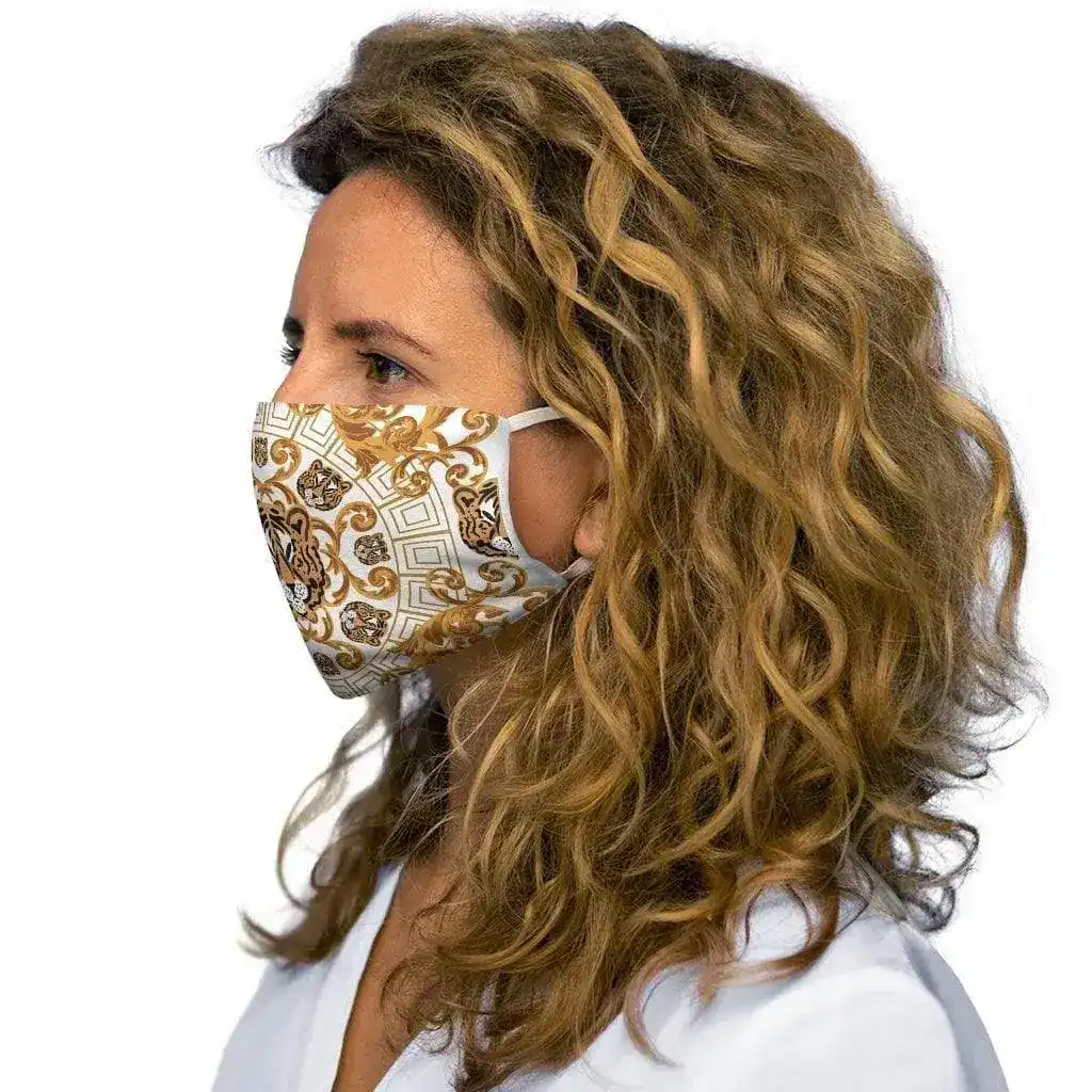 Gold Tiger Face Snug-Fit Polyester Face Mask - Image 5