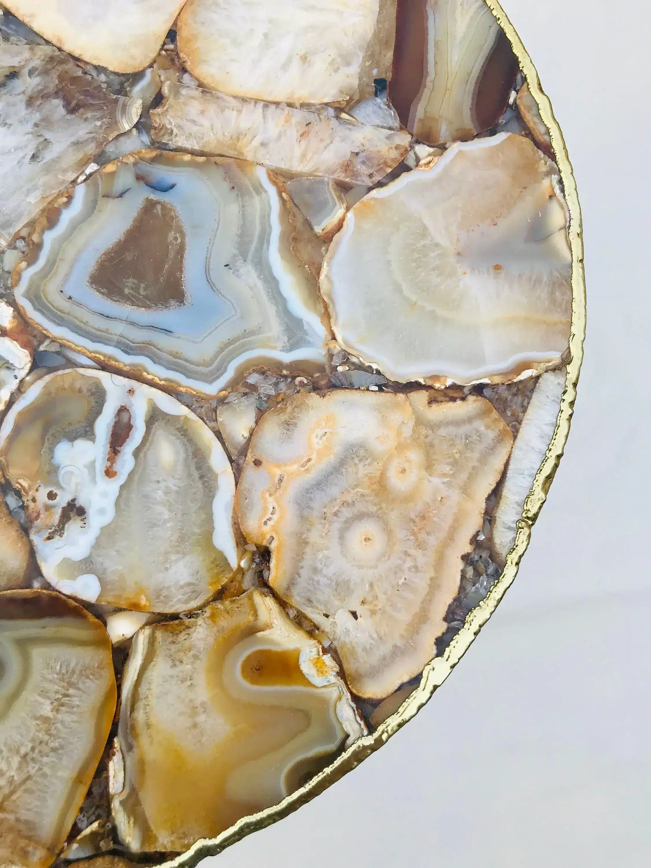 Golden Agate Round Edge Side Coffee Table - Image 6