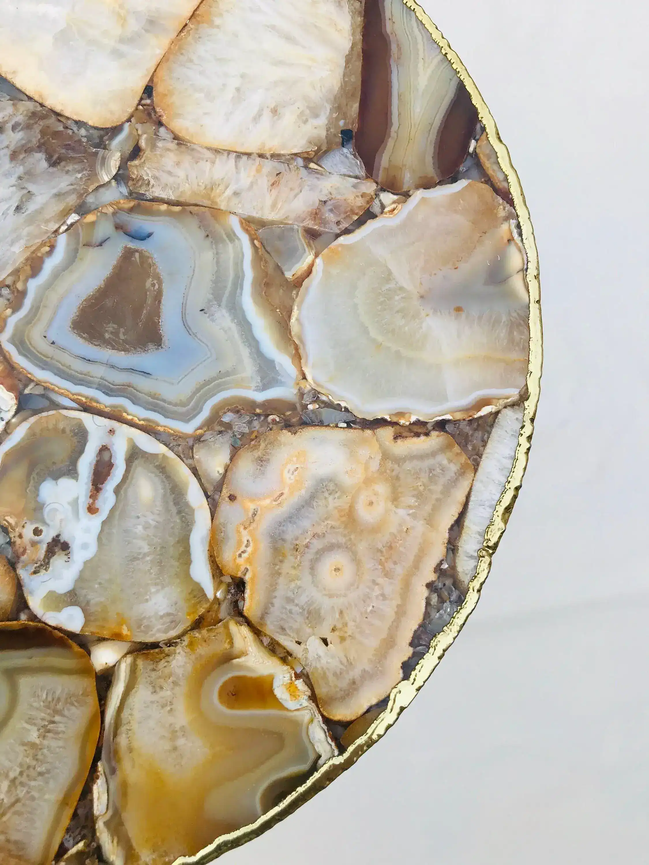Golden Agate Round Edge Side Coffee Table - Image 8
