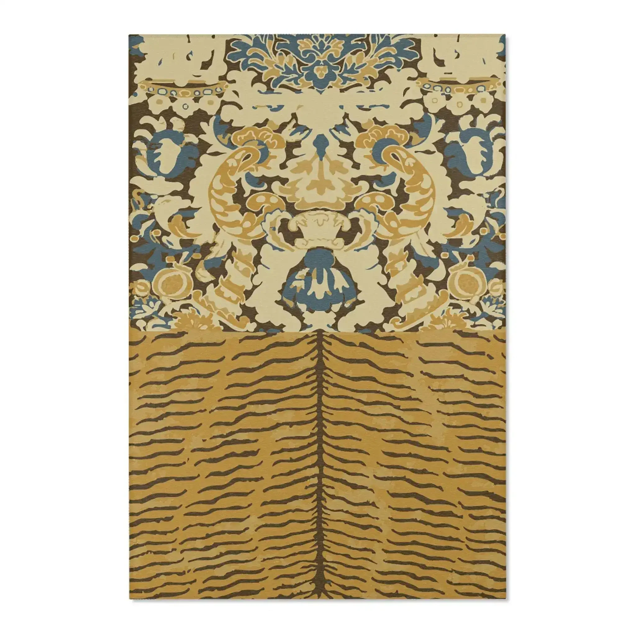 Golden Baroque Tiger Stripe Accent Rug - Image 3