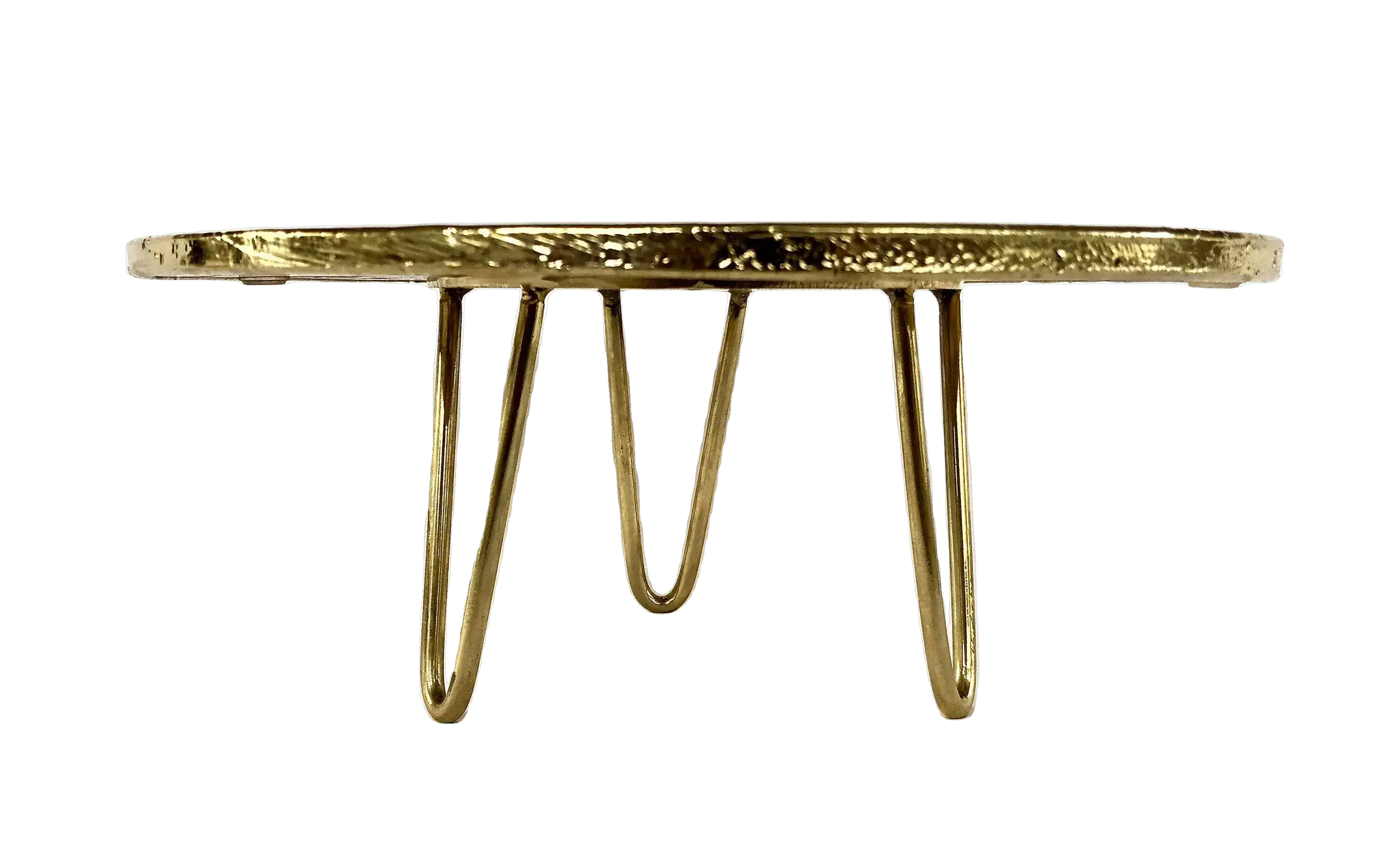 Golden Brown Agate Cake Stand with Brass Legs - Image 6