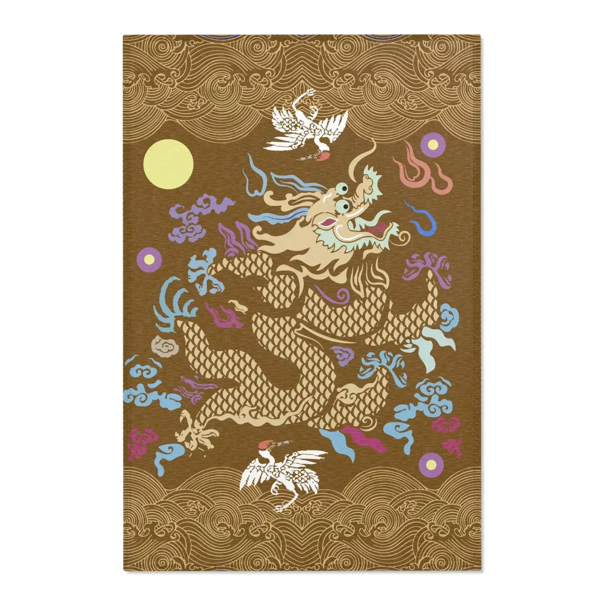Golden Celestial Dragon Accent Rug - Image 2