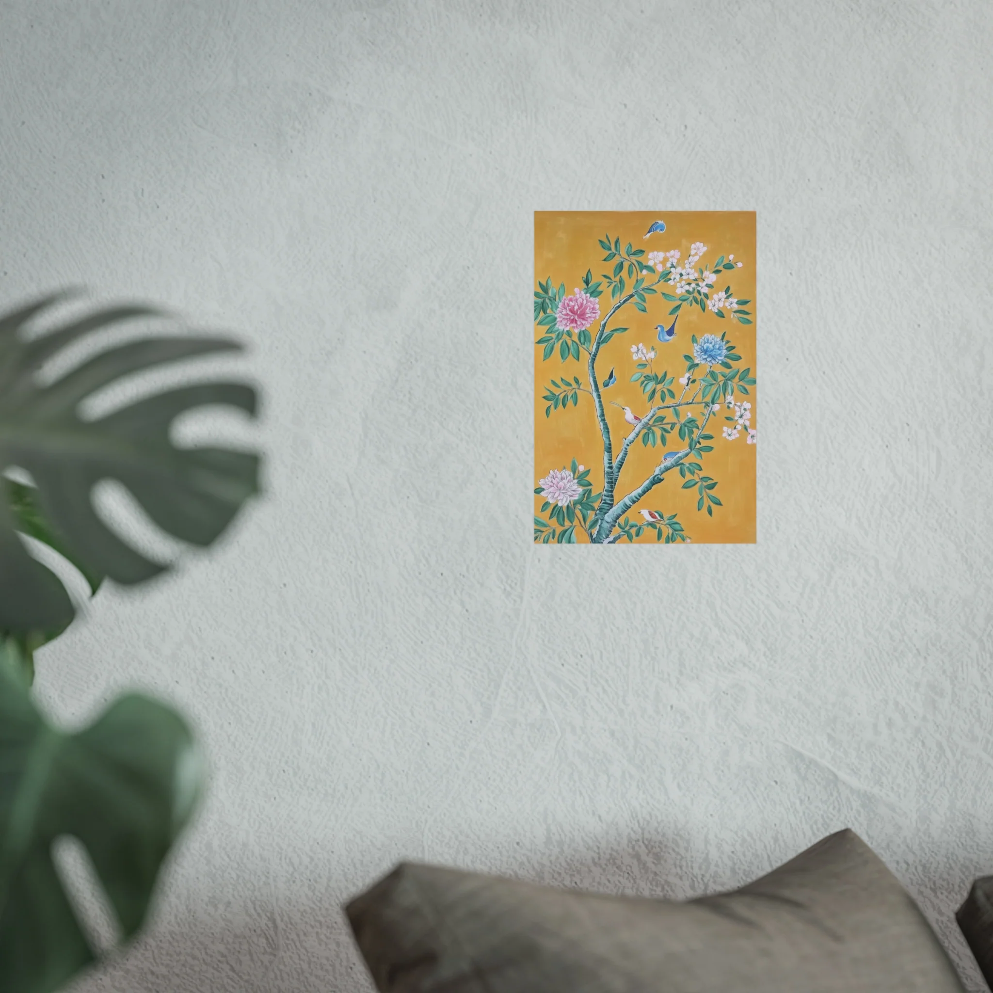 Golden Chinoiserie Birds and Floral Scene Fine Art Poster - Image 19