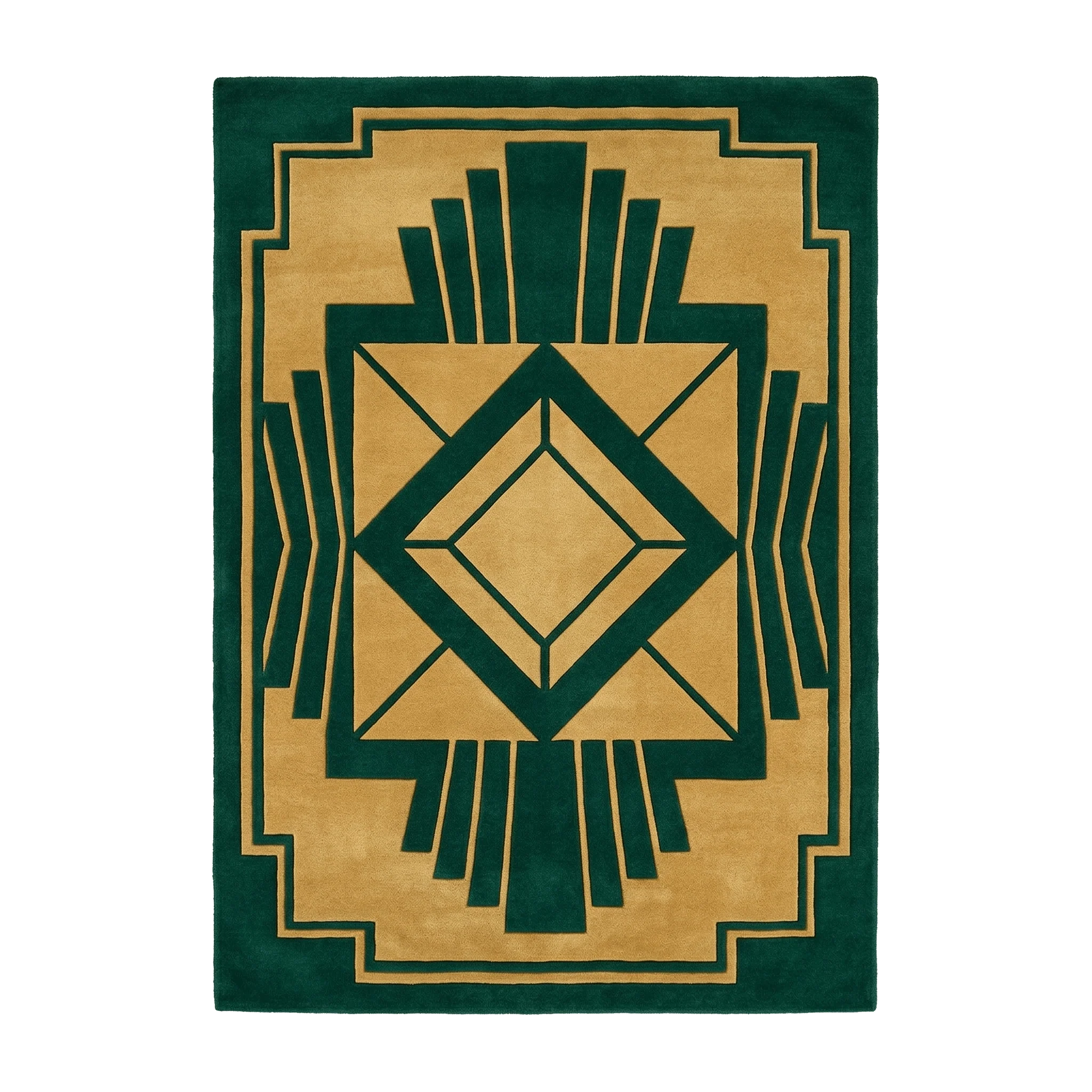 Golden Crested Vault Hand Tufted Rug