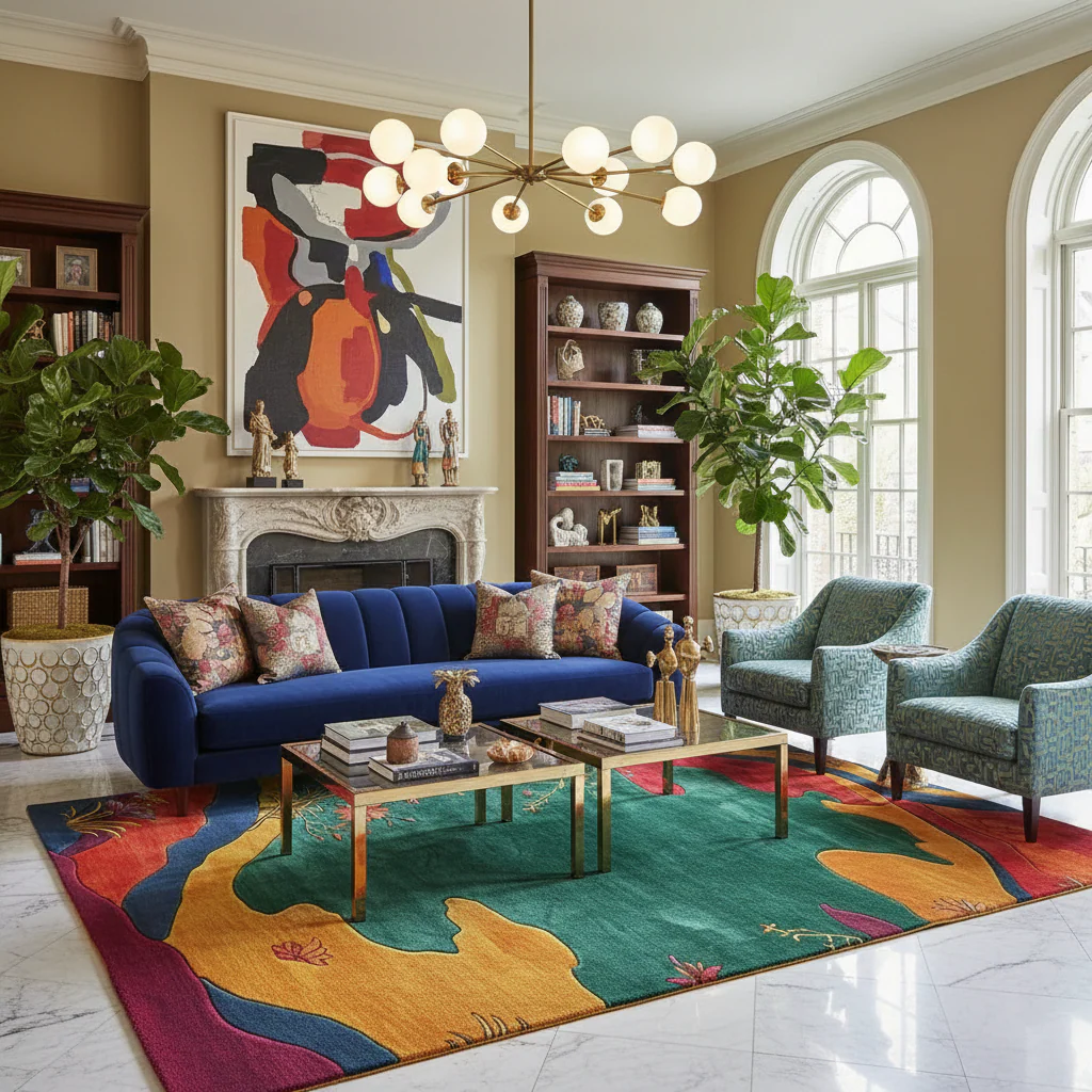 Golden Horizon Hand Tufted Viscose Rug - Image 2