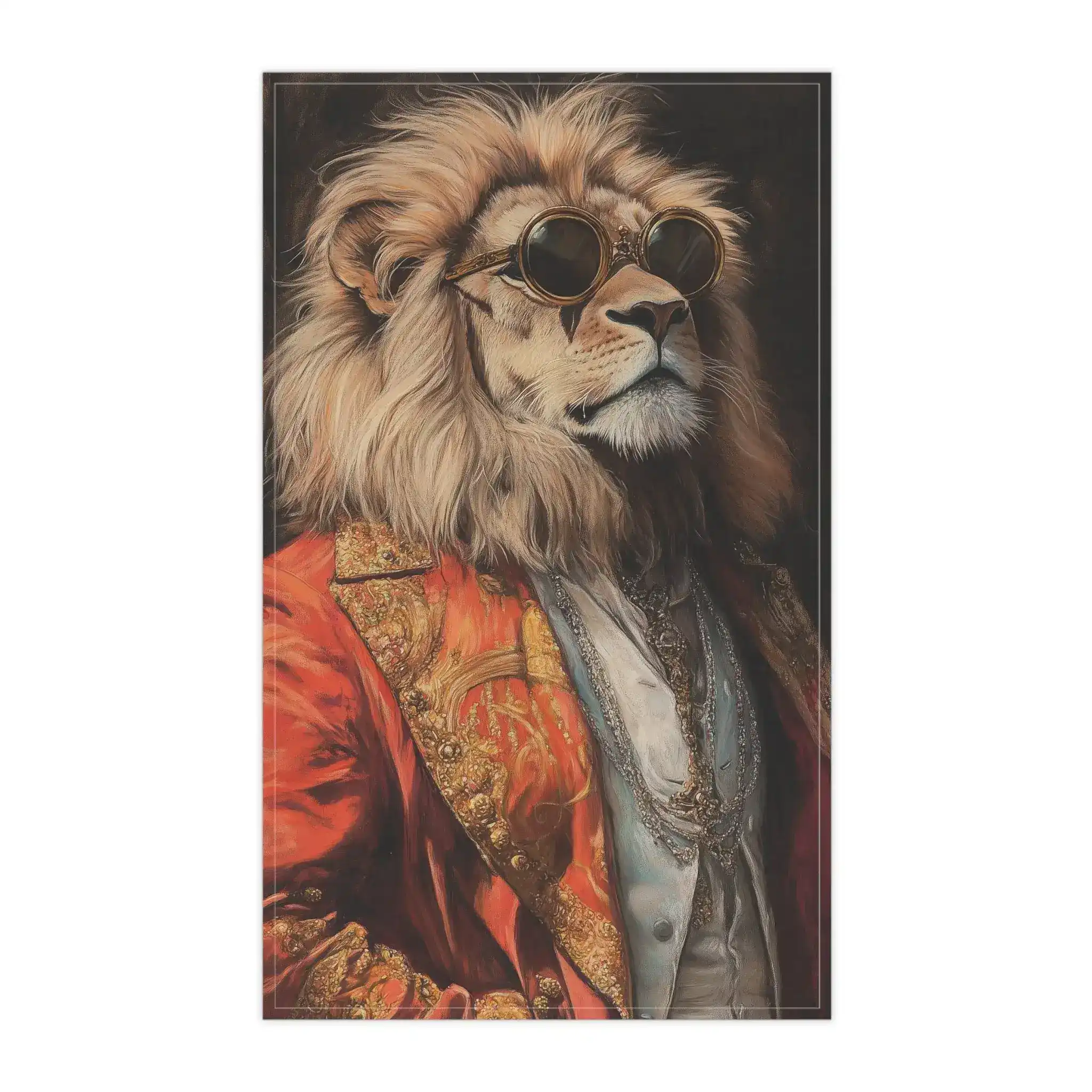 Golden Majesty Luxe Lion Cotton Kitchen Towel