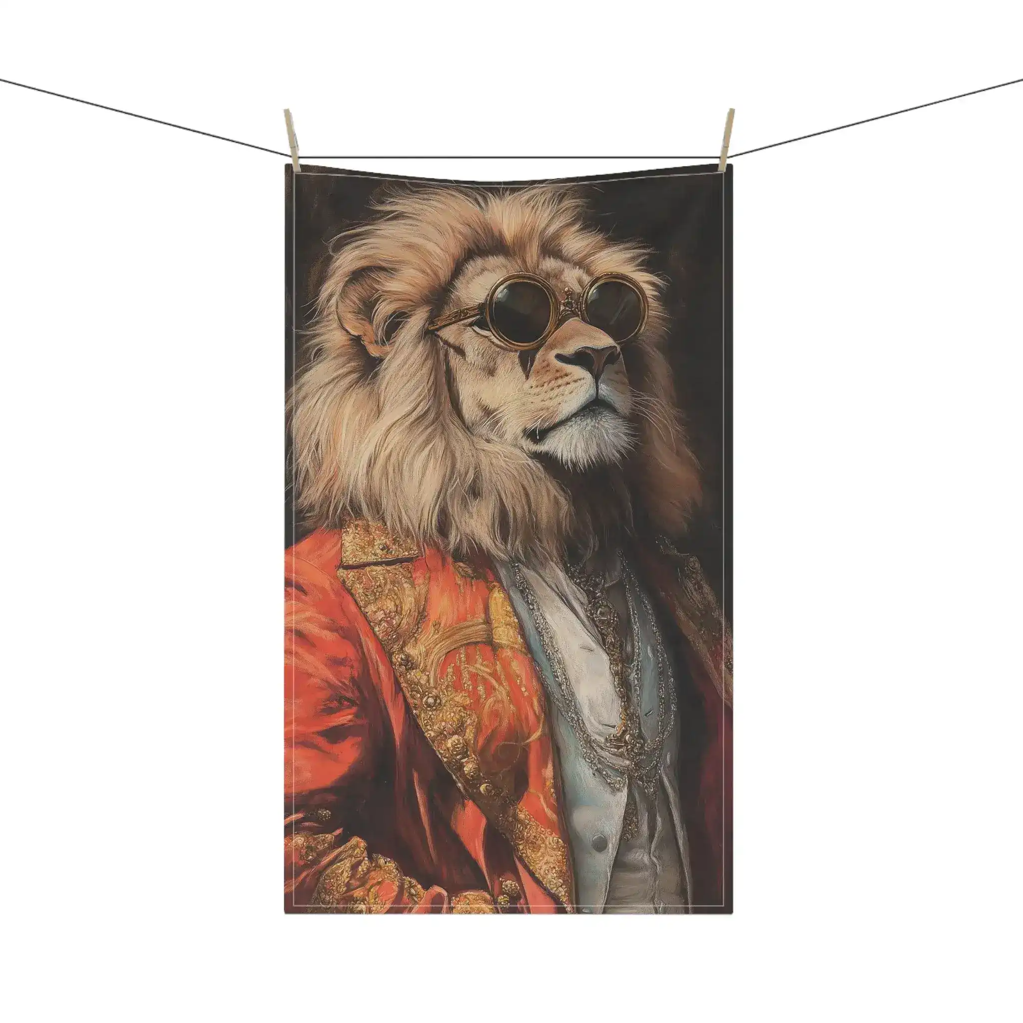 Golden Majesty Luxe Lion Cotton Kitchen Towel - Image 4