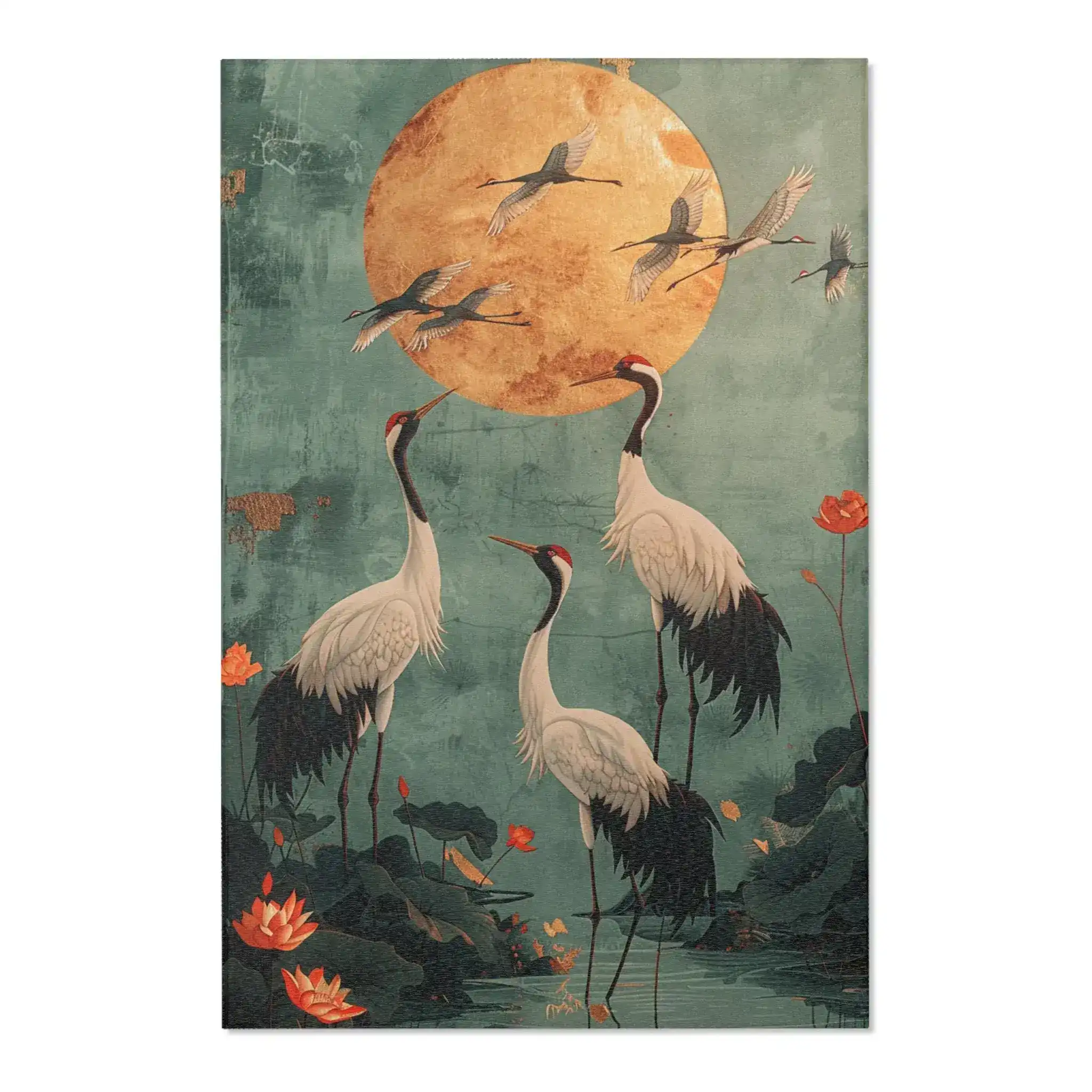 Golden Moon & Crane Harmony Rug - Image 3