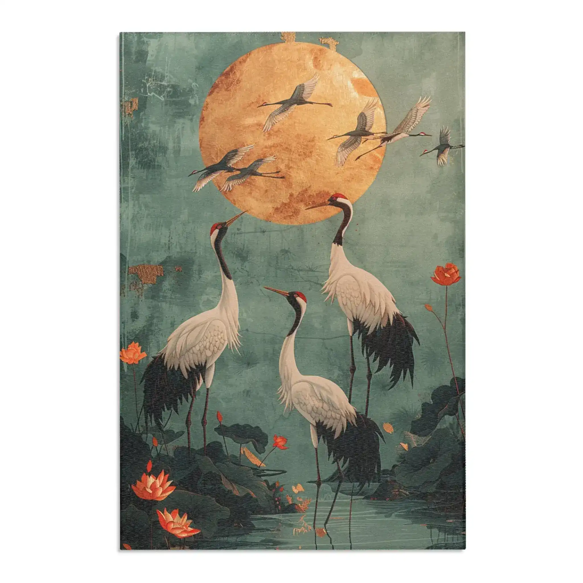 Golden Moon & Crane Harmony Rug - Image 6