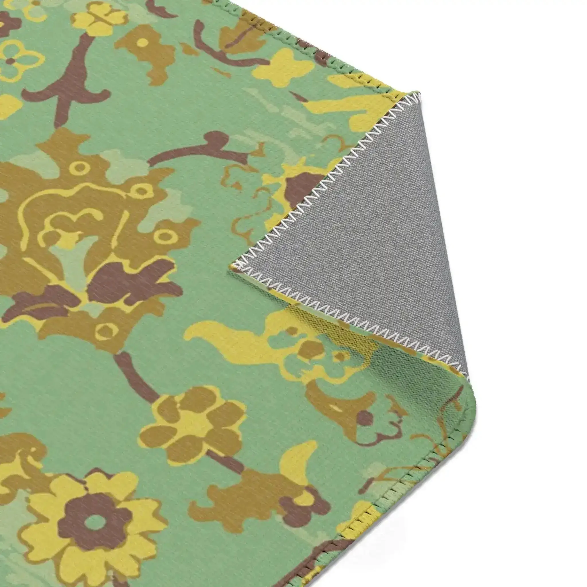 Golden Olive Medallion Floral Accent Rug - Image 8