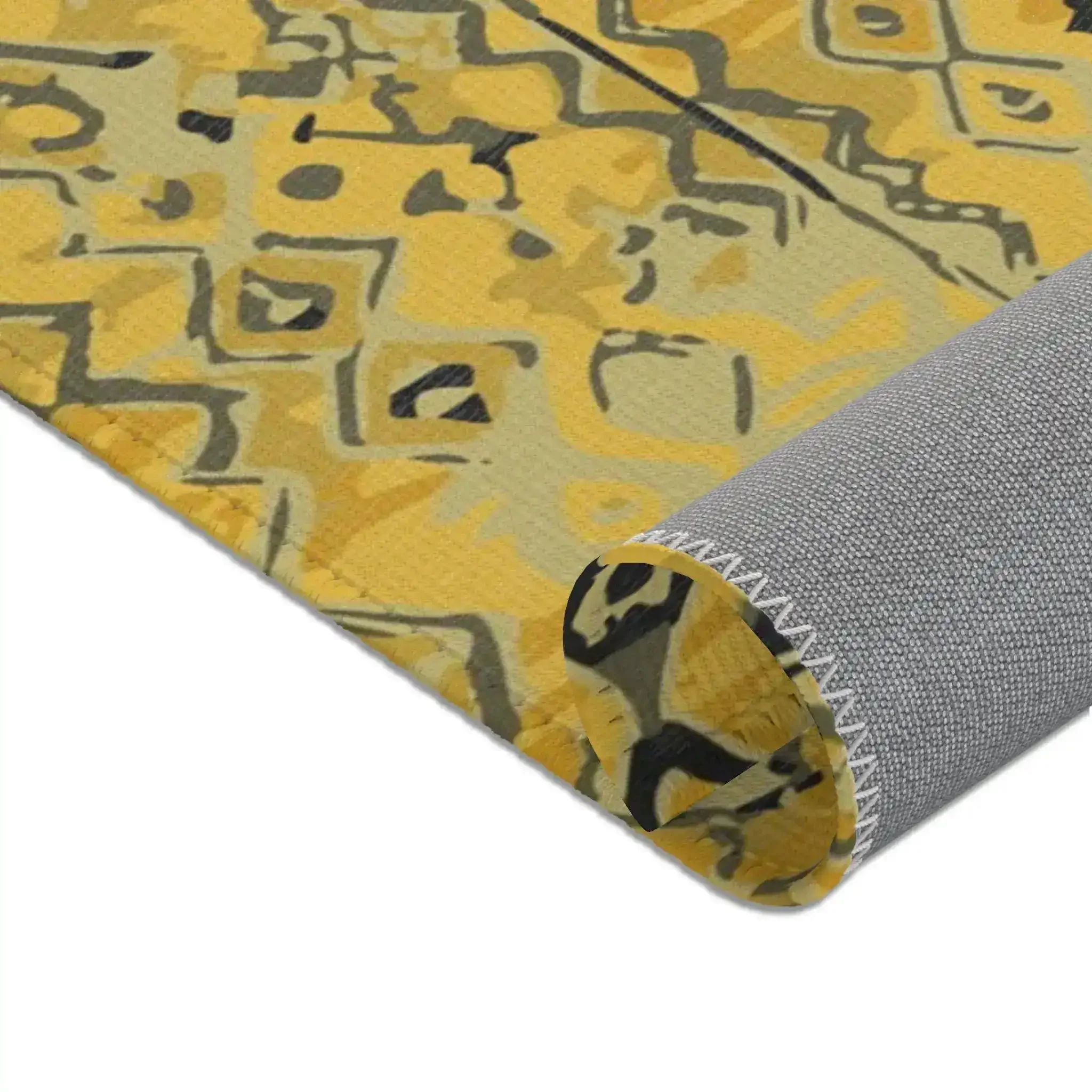 Golden Tribal Diamond Pattern Accent Rug - Image 4