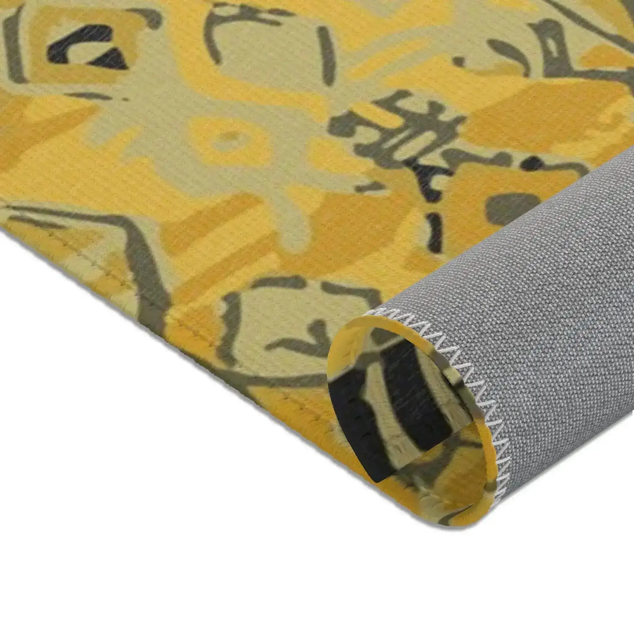 Golden Tribal Diamond Pattern Accent Rug - Image 9