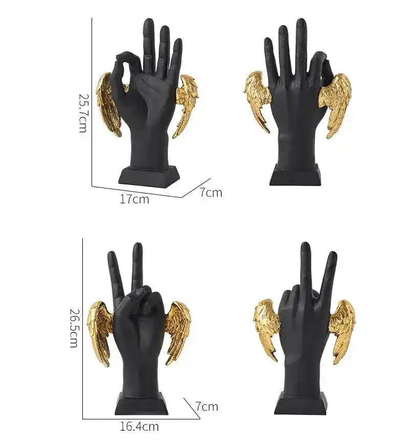 Golden Wings Victory Hand Sign Figurine - Image 11