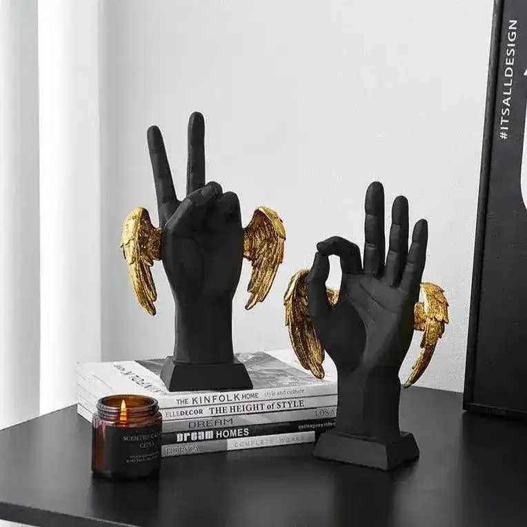 Golden Wings Victory Hand Sign Figurine - Image 6