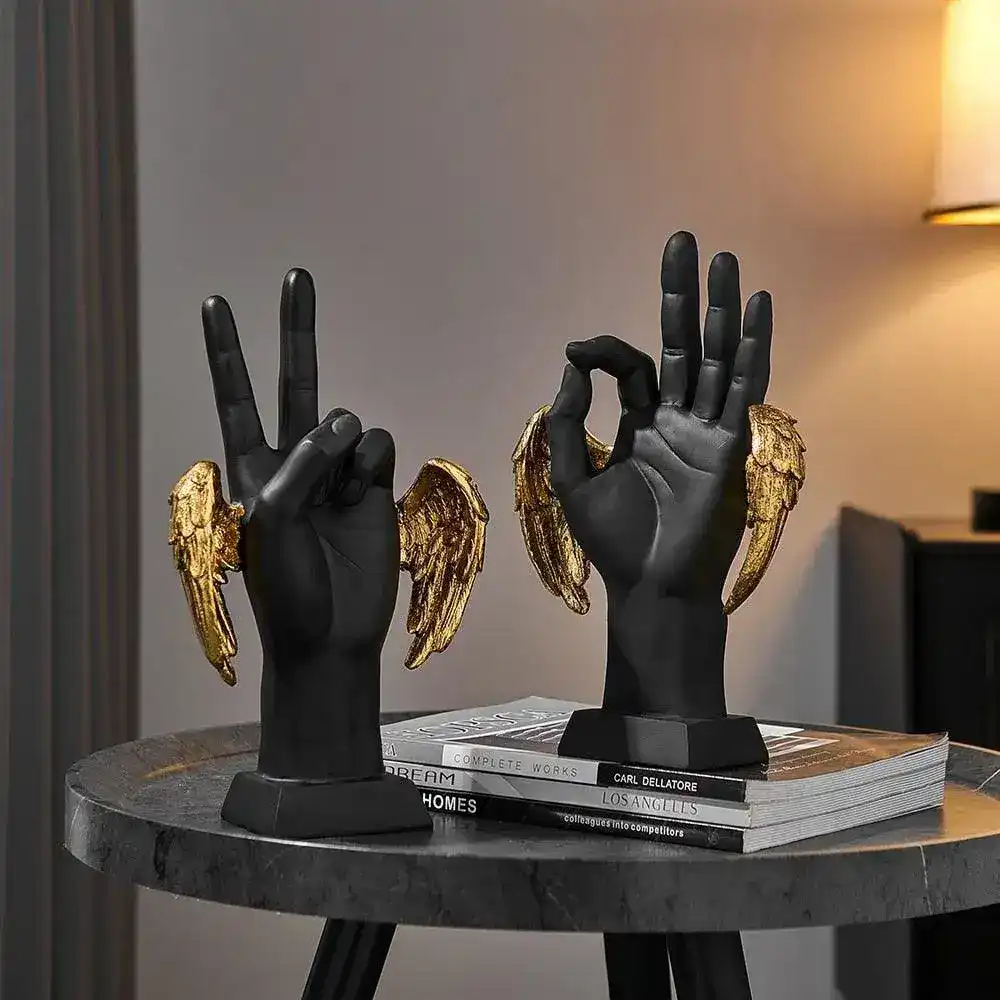 Golden Wings Victory Hand Sign Figurine - Image 8