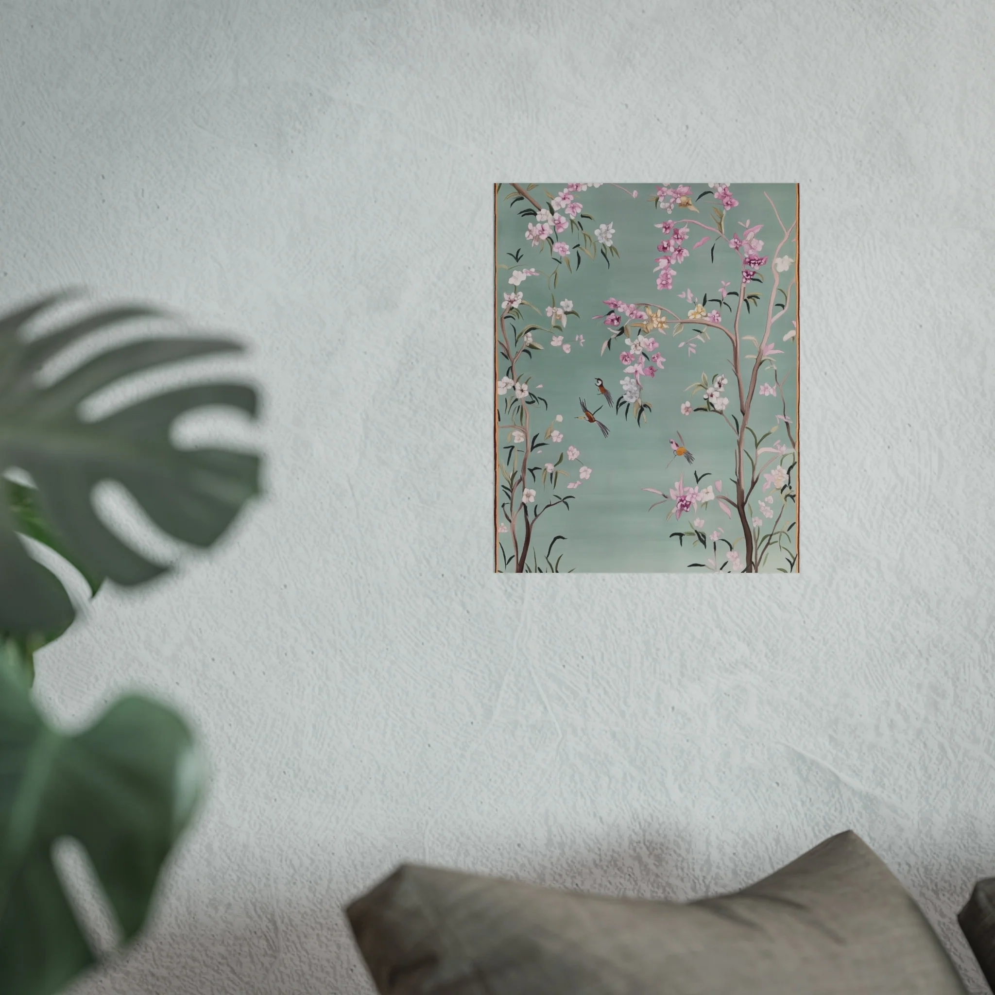 Gray Chinoiserie Birds and Cherry Blossom Fine Art Poster - Image 23
