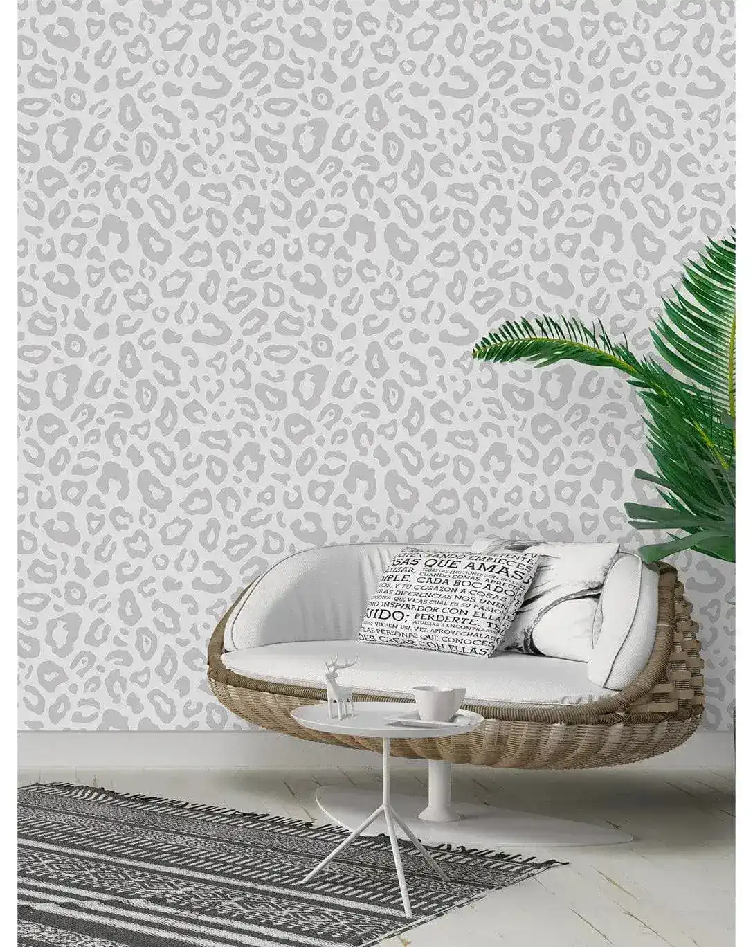 Gray Leopard Spots Print Removable Wallpaper - Image 2