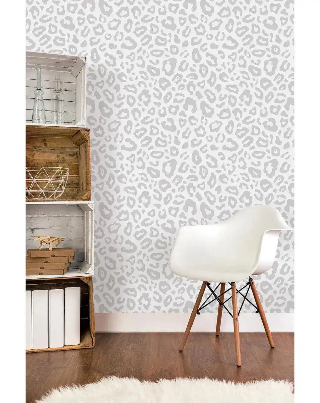 Gray Leopard Spots Print Removable Wallpaper - Image 4