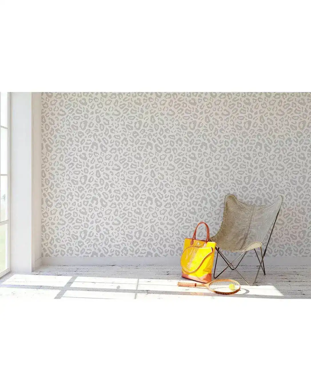 Gray Leopard Spots Print Removable Wallpaper - Image 6