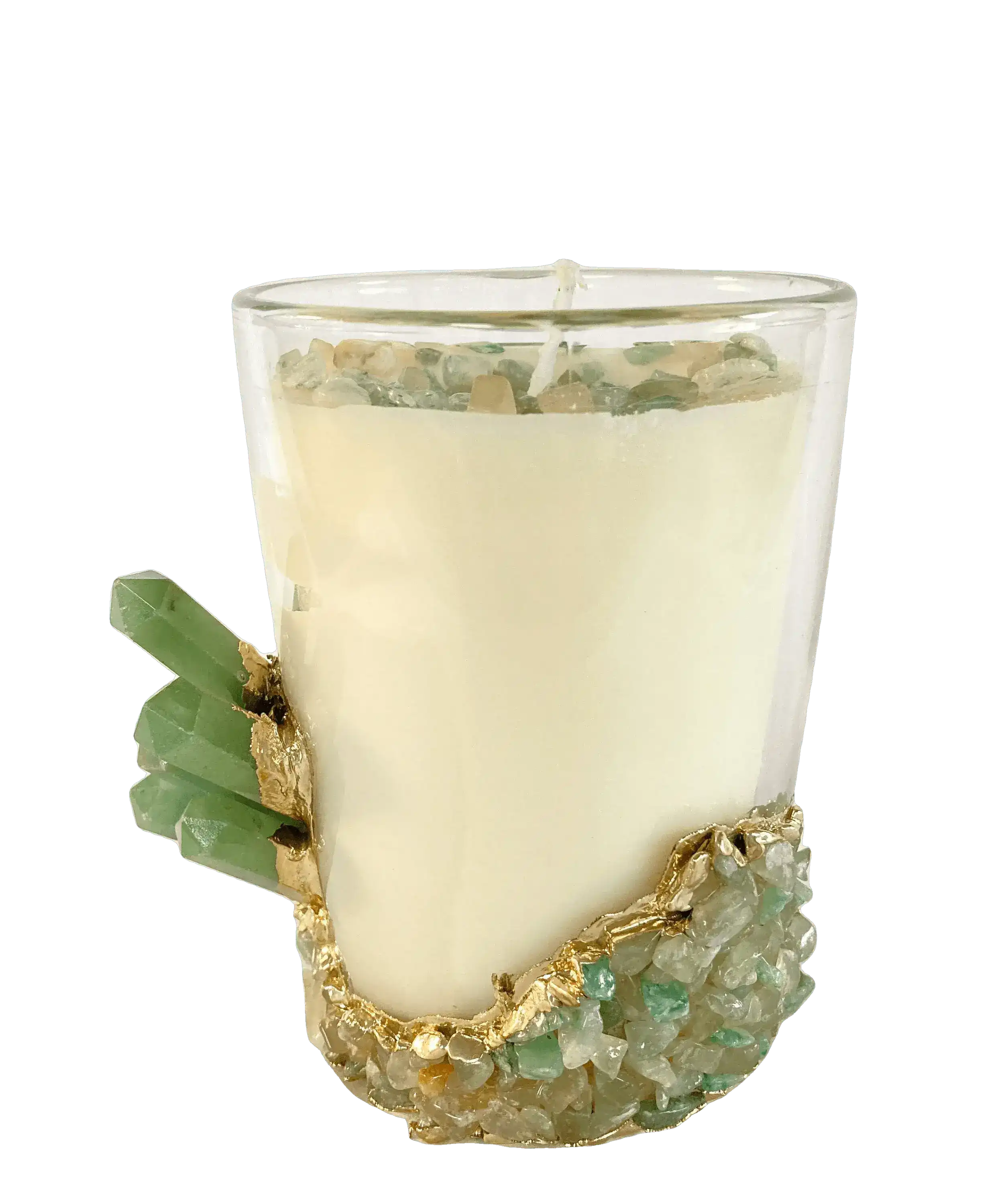 Green Agate Quartz Crystal Scented Soy Candles in Glass Mug - Set of 2 - Image 5