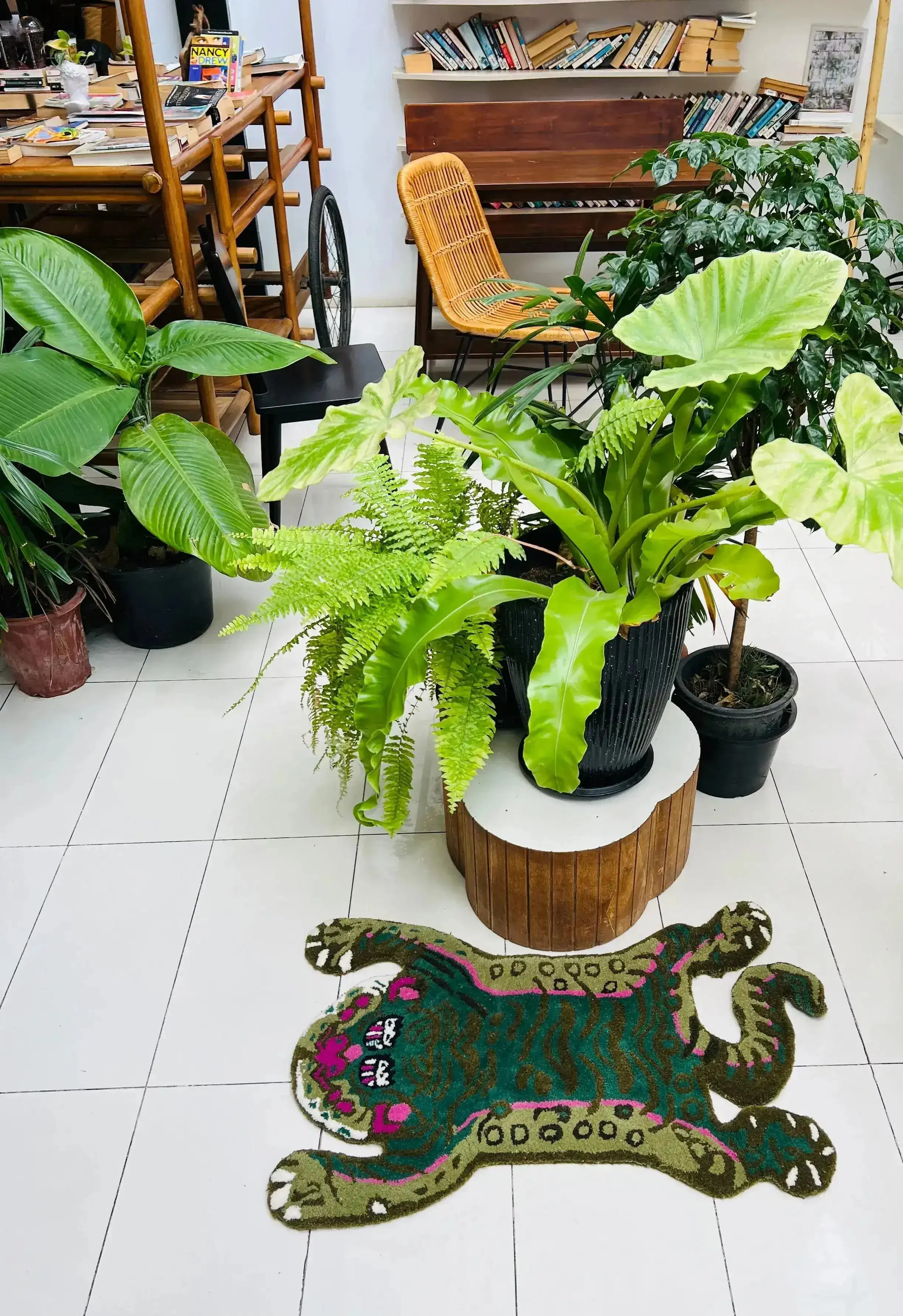 Green Asian Tiger Wool Rug - Image 7