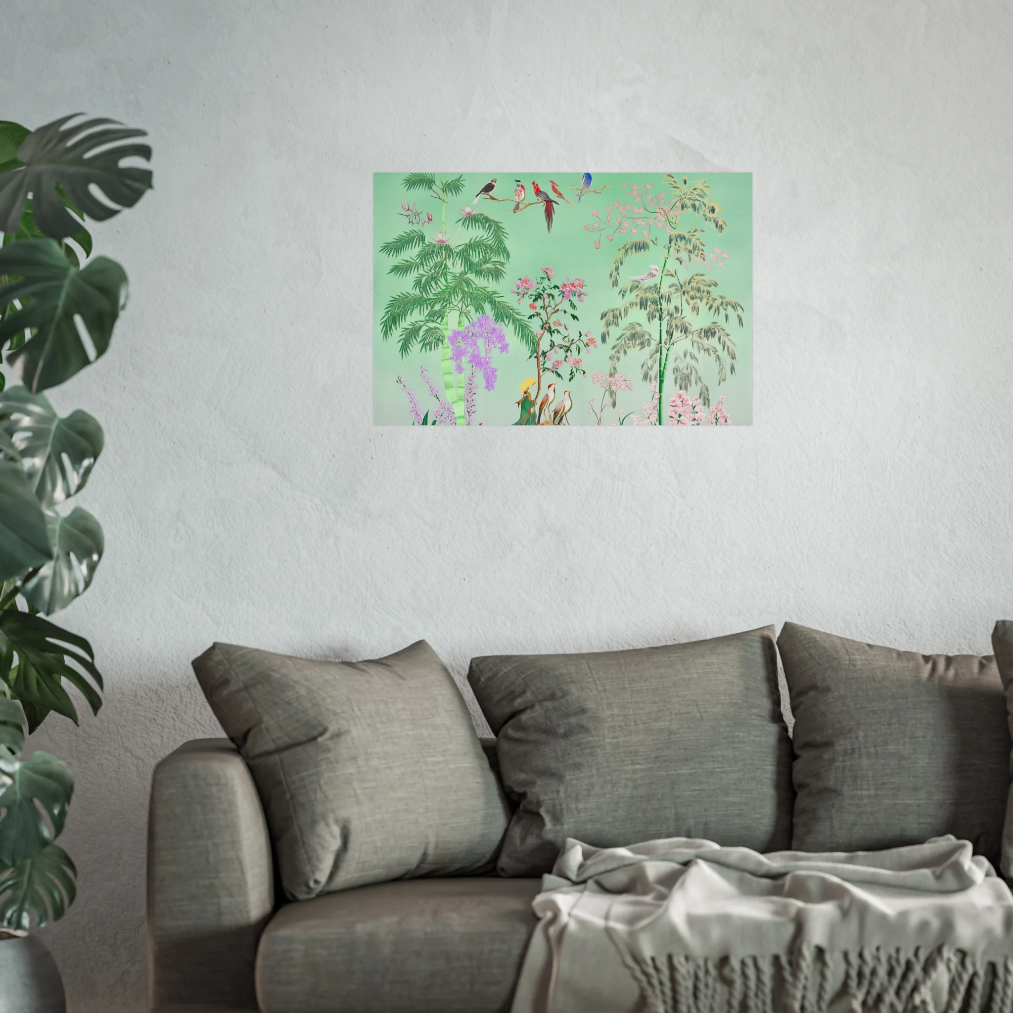 Green Chinoiserie Garden Fine Art Poster - Image 39
